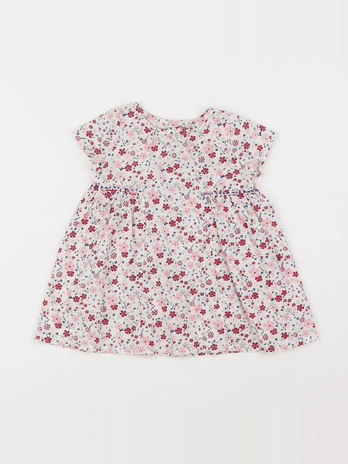 Boutchou - robe blanc, rose - 6 mois
