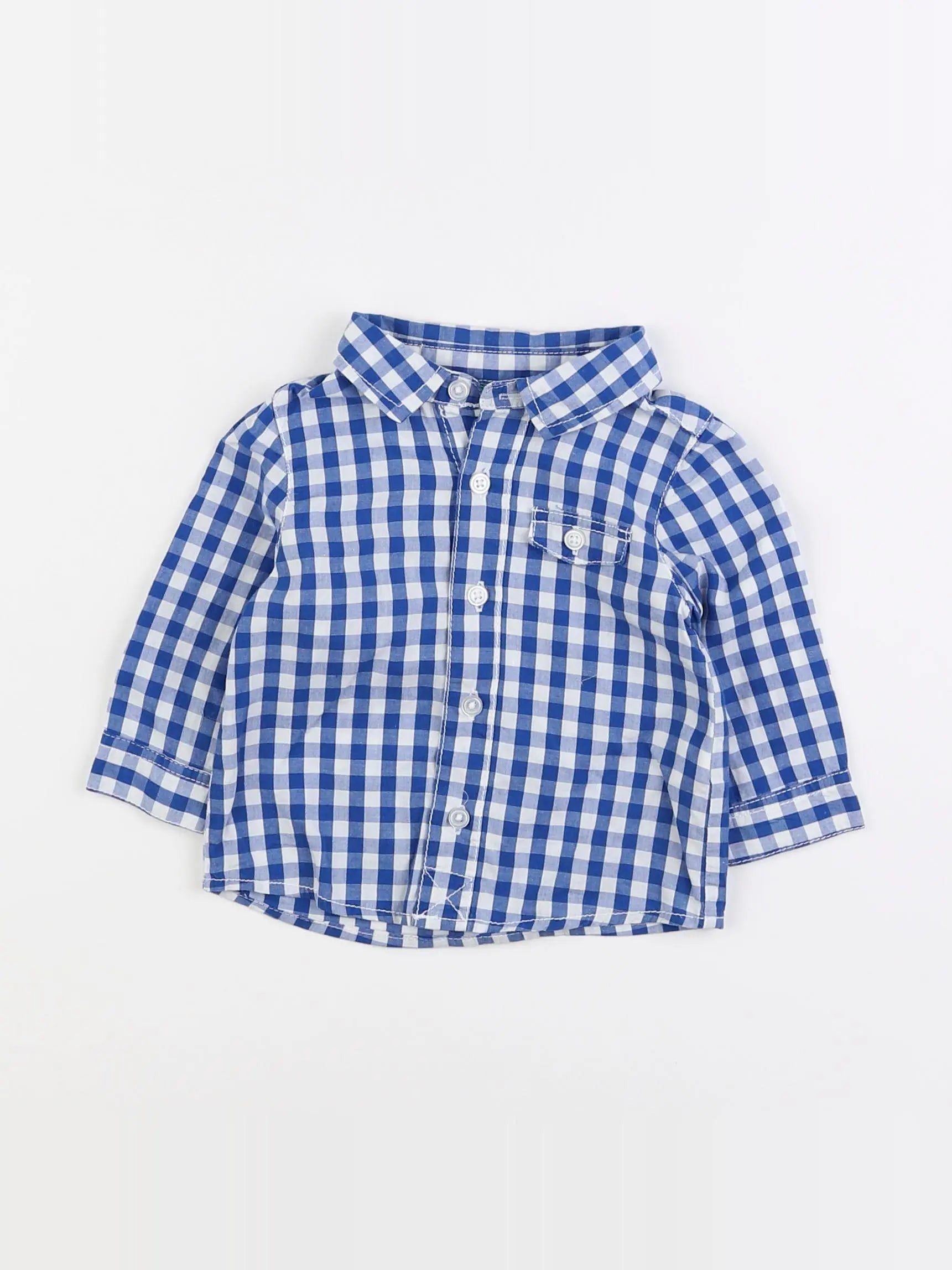 Tape à l'oeil - chemise bleu, blanc - 6 mois