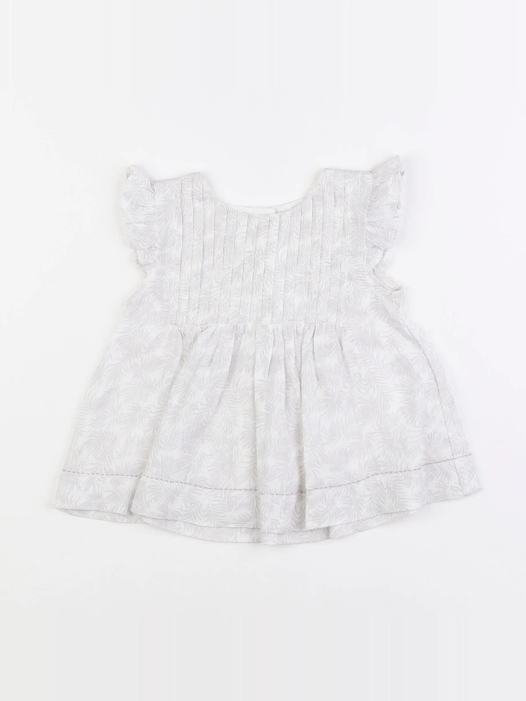 Boutchou - robe blanc, gris - 12 mois