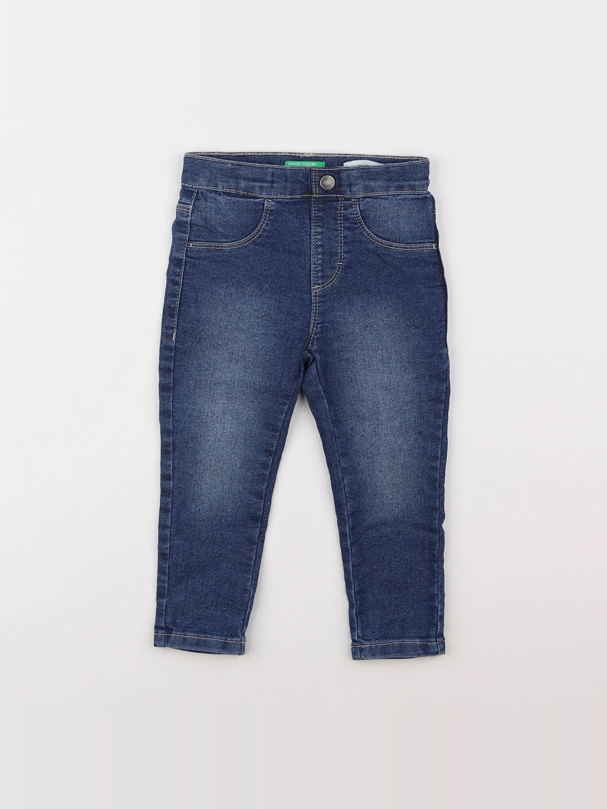 Benetton - jegging bleu - 6/9 mois