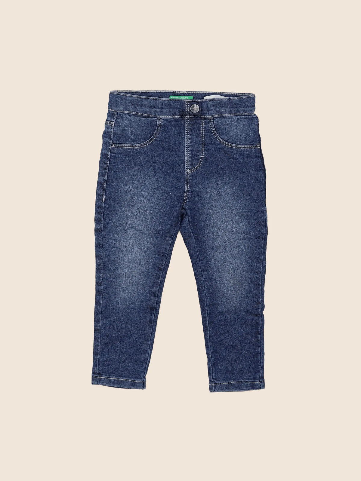 Benetton - jegging bleu - 6/9 mois