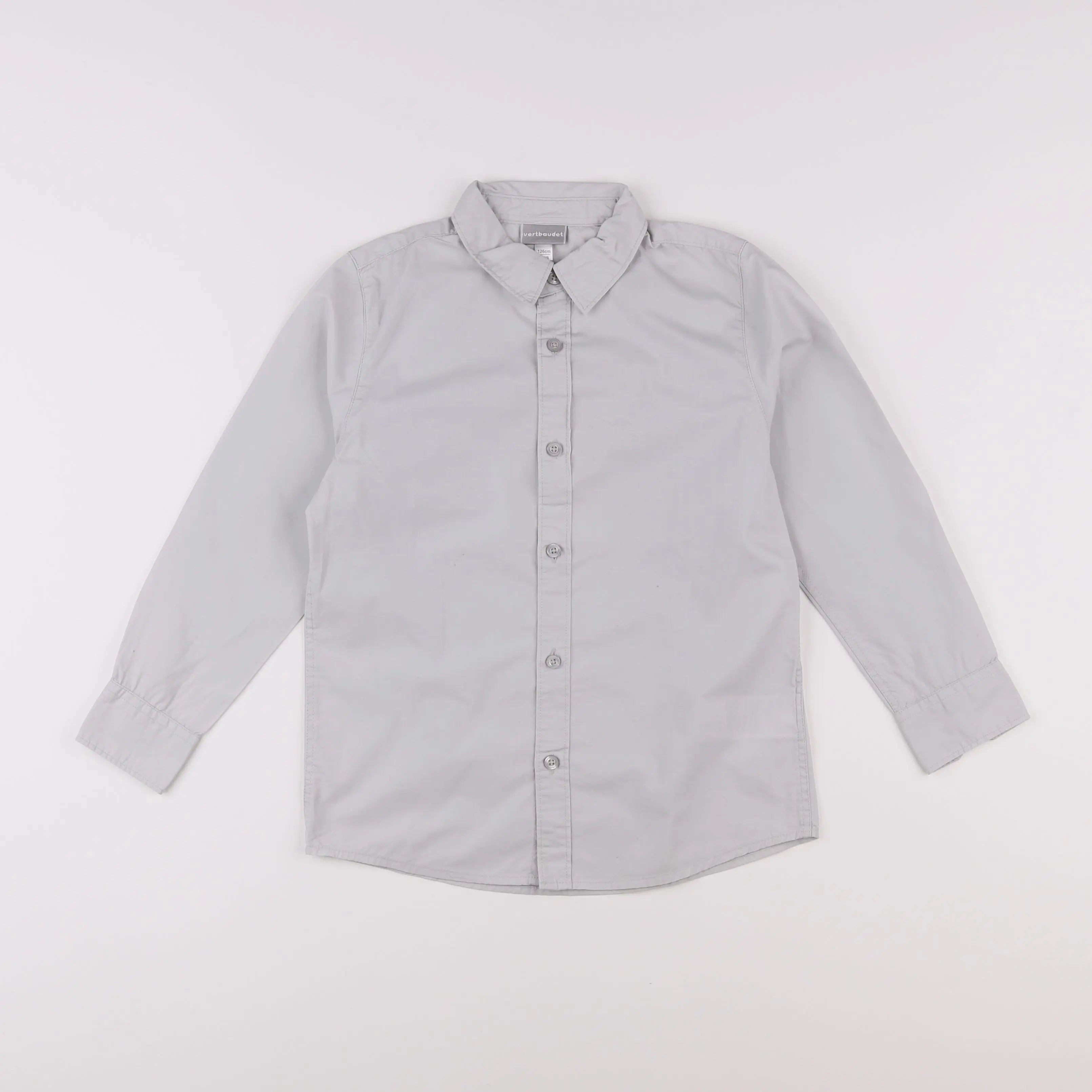 Vertbaudet - chemise gris - 8 ans