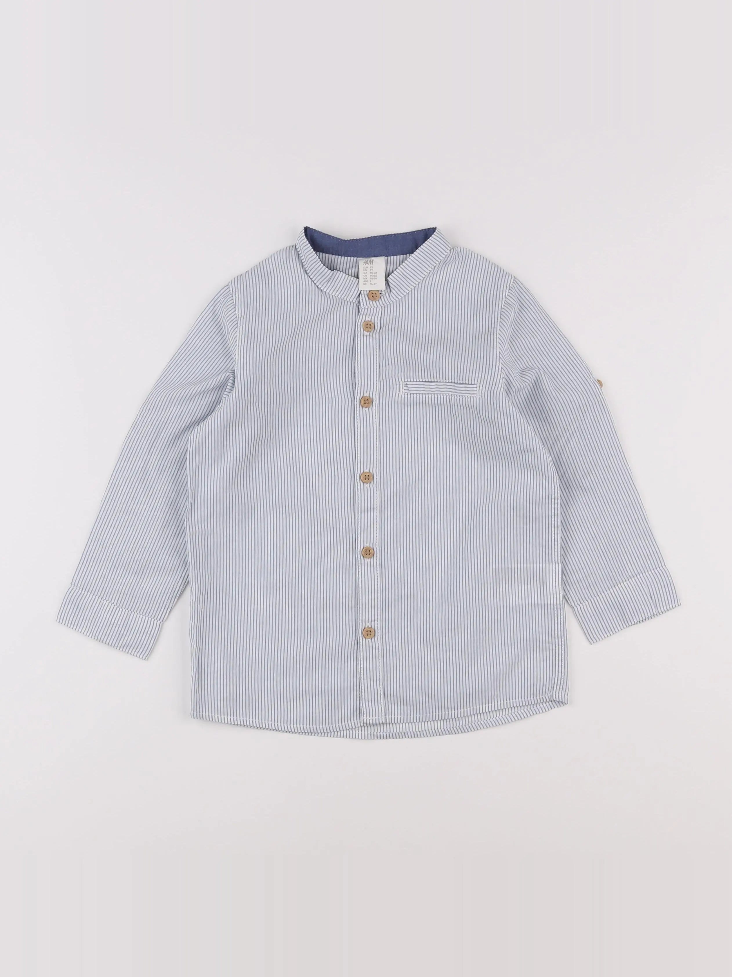H&M - chemise bleu - 12/18 mois