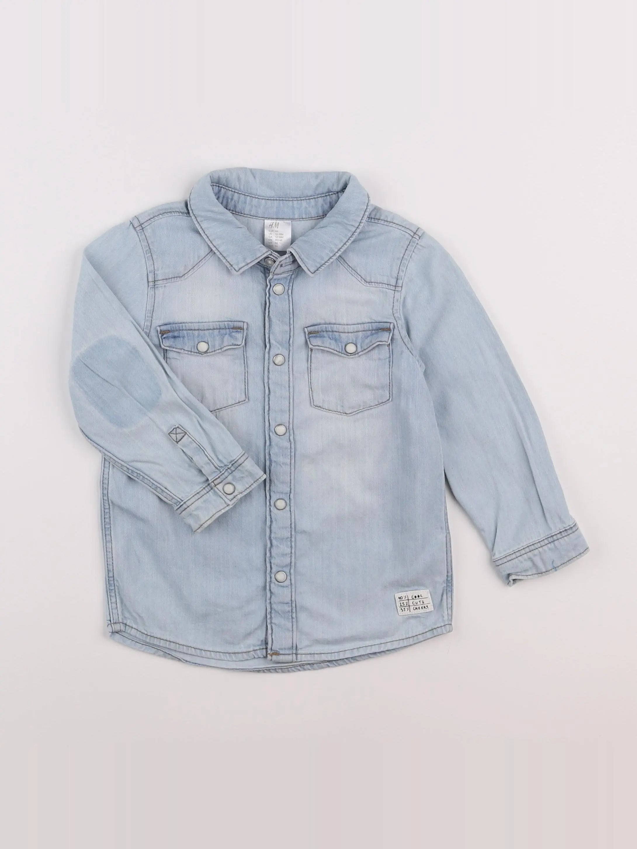 H&M - blouse bleu - 12/18 mois