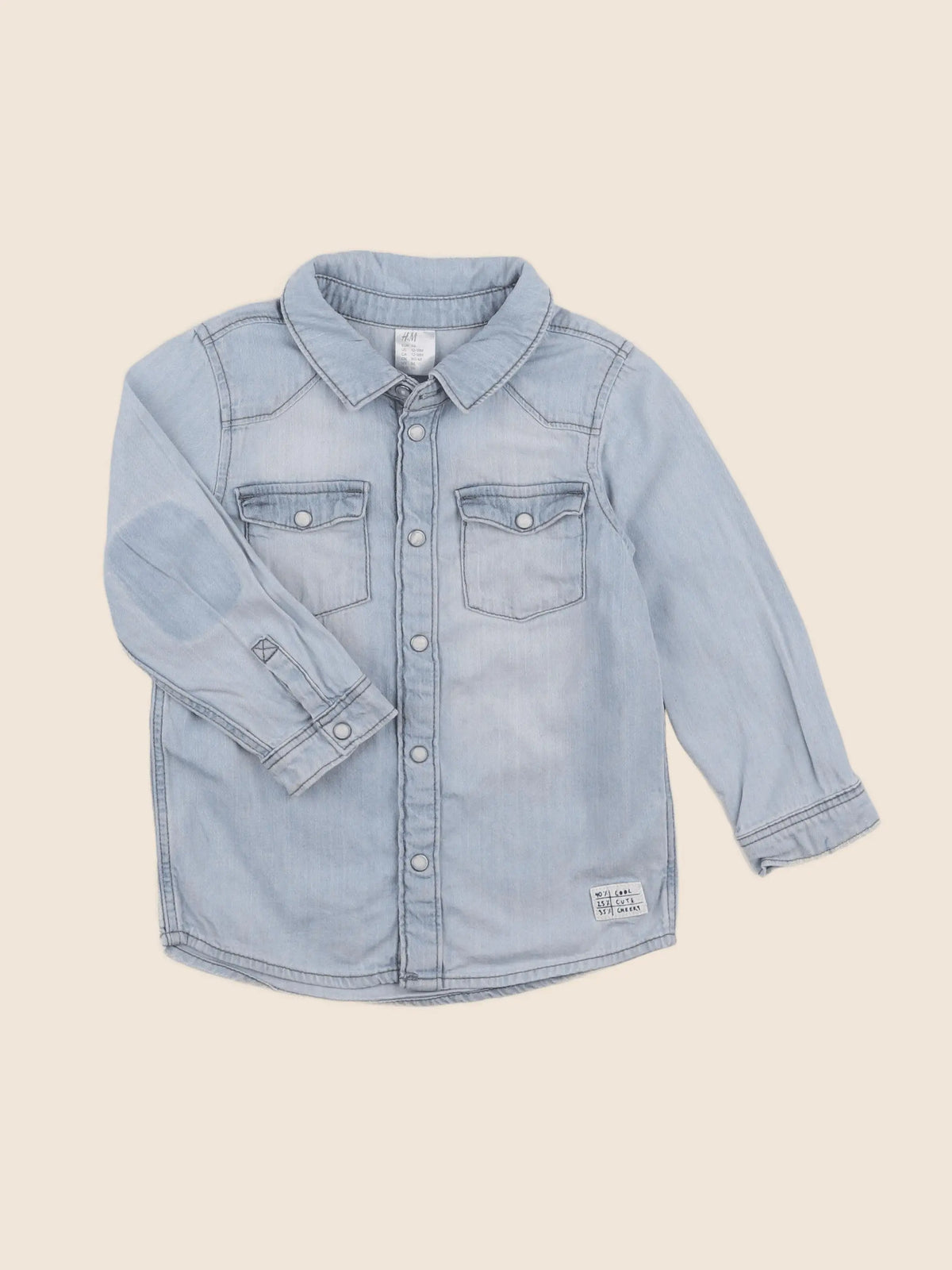 H&M - blouse bleu - 12/18 mois