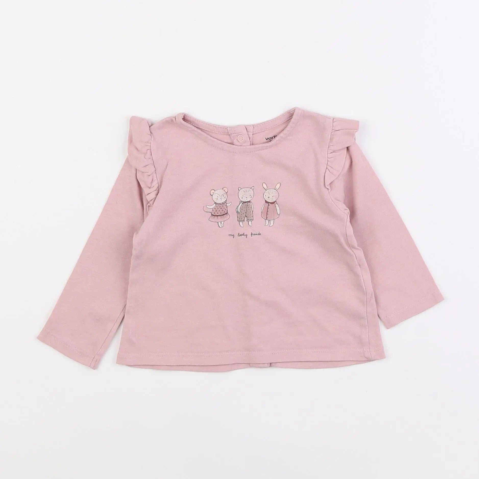 Vertbaudet - tee-shirt rose - 6 mois
