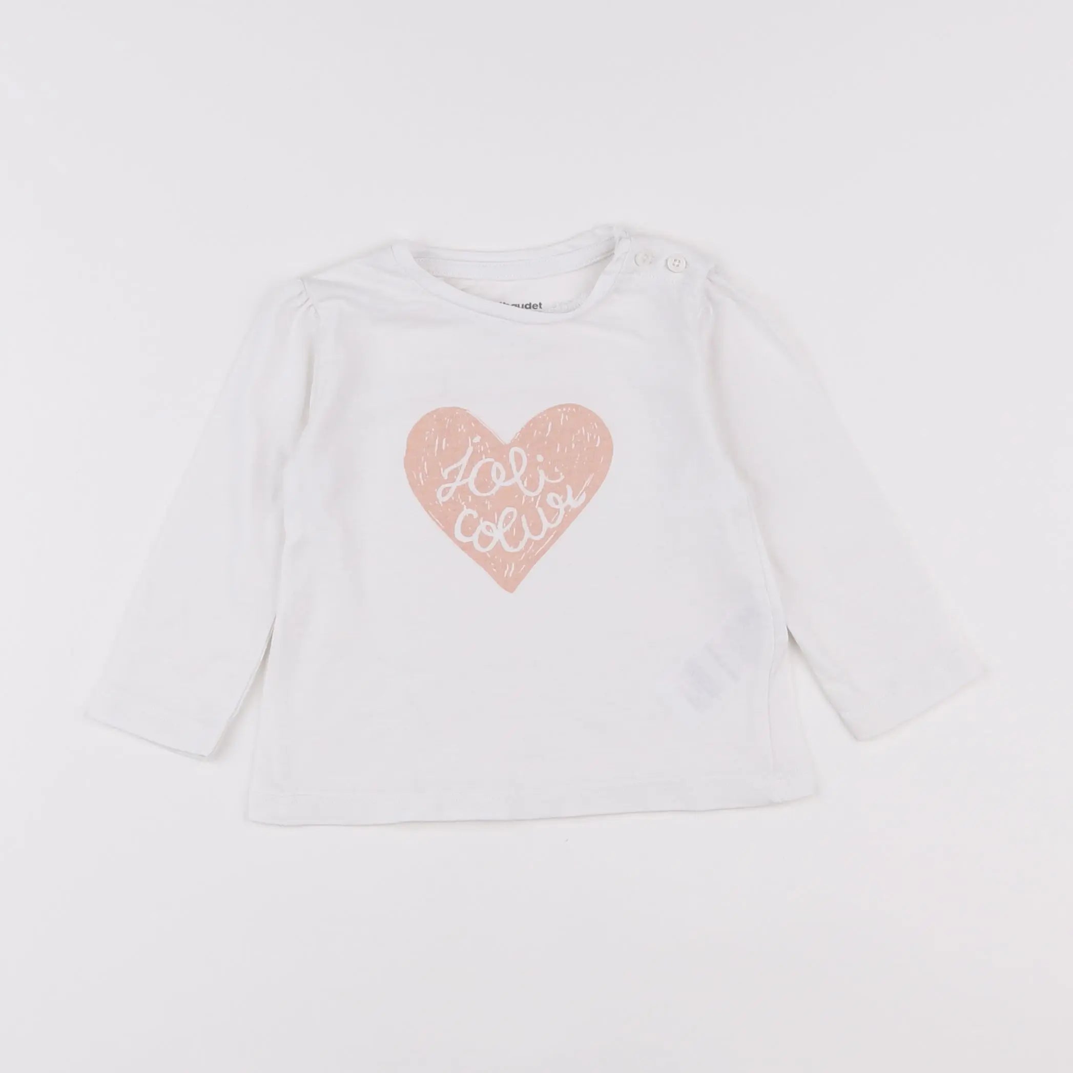 Vertbaudet - tee-shirt blanc - 6 mois