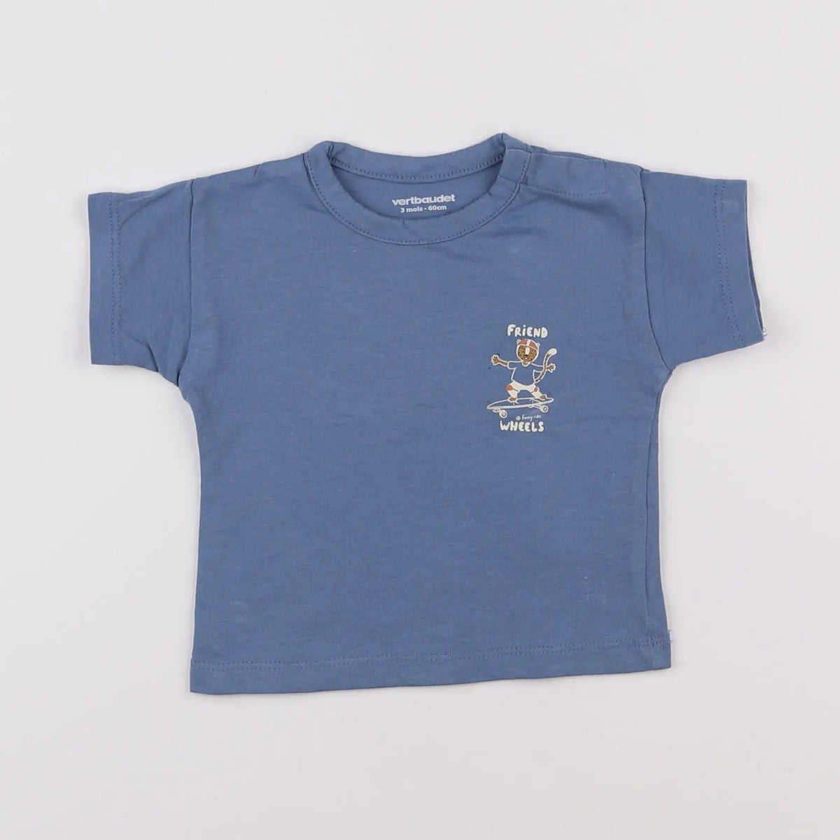 Vertbaudet - tee-shirt bleu - 3 mois