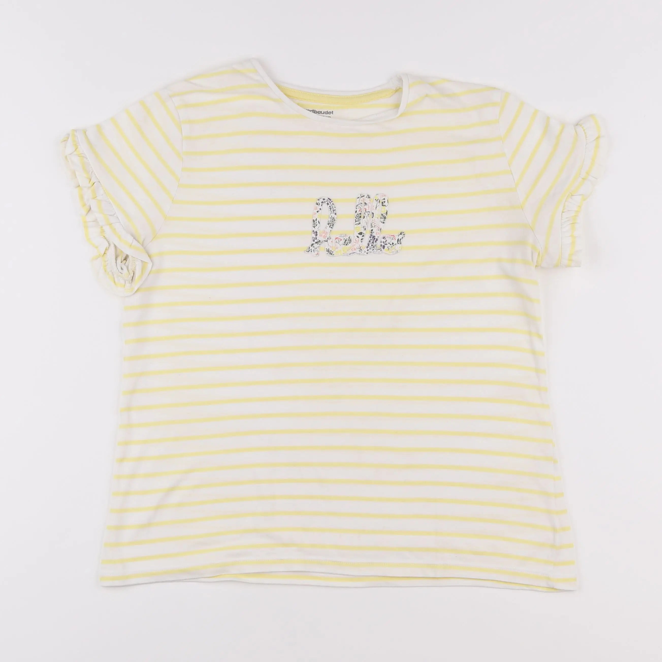 Vertbaudet - tee-shirt blanc, jaune - 12 ans