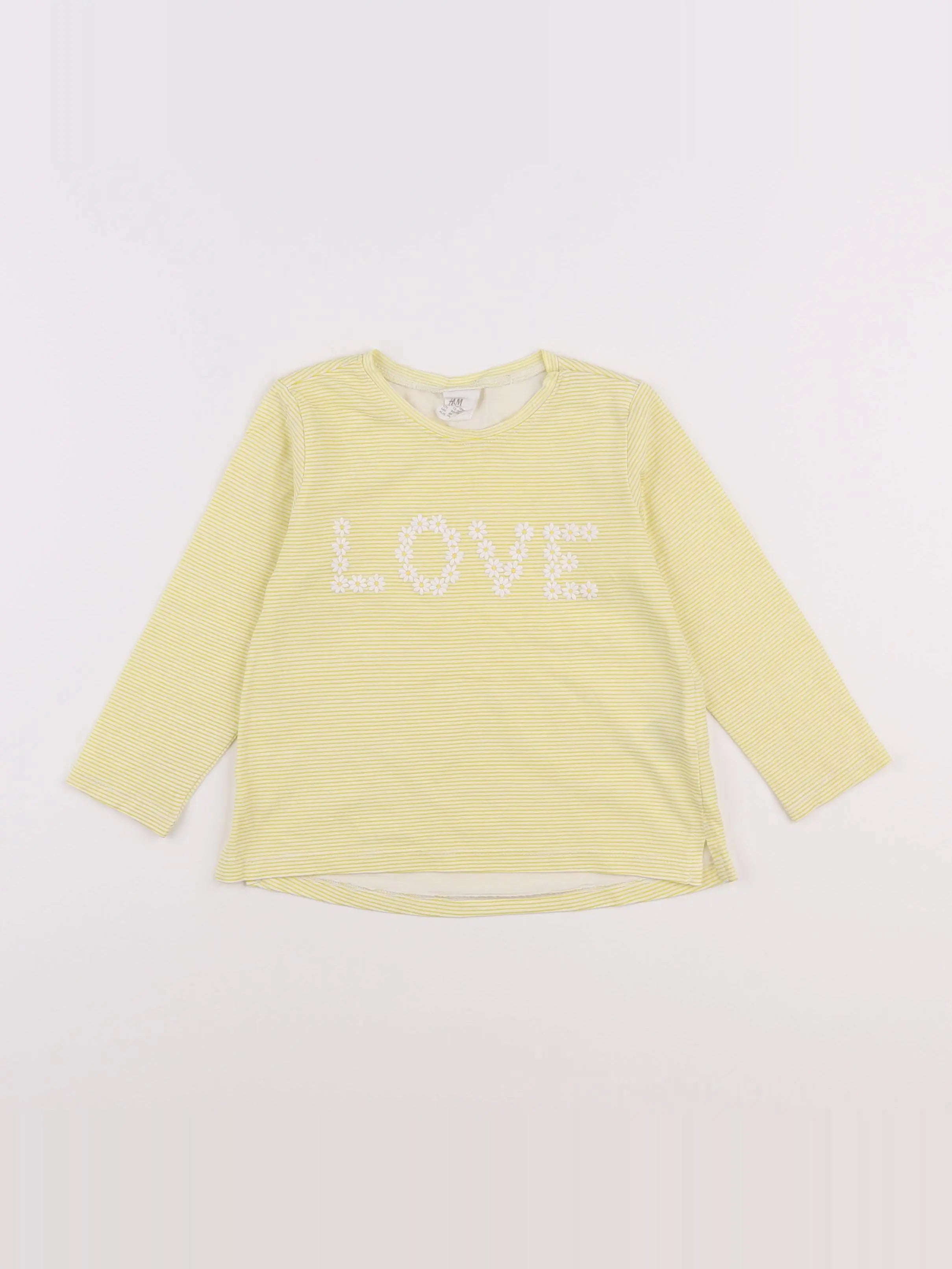 H&M - tee-shirt jaune - 12/18 mois