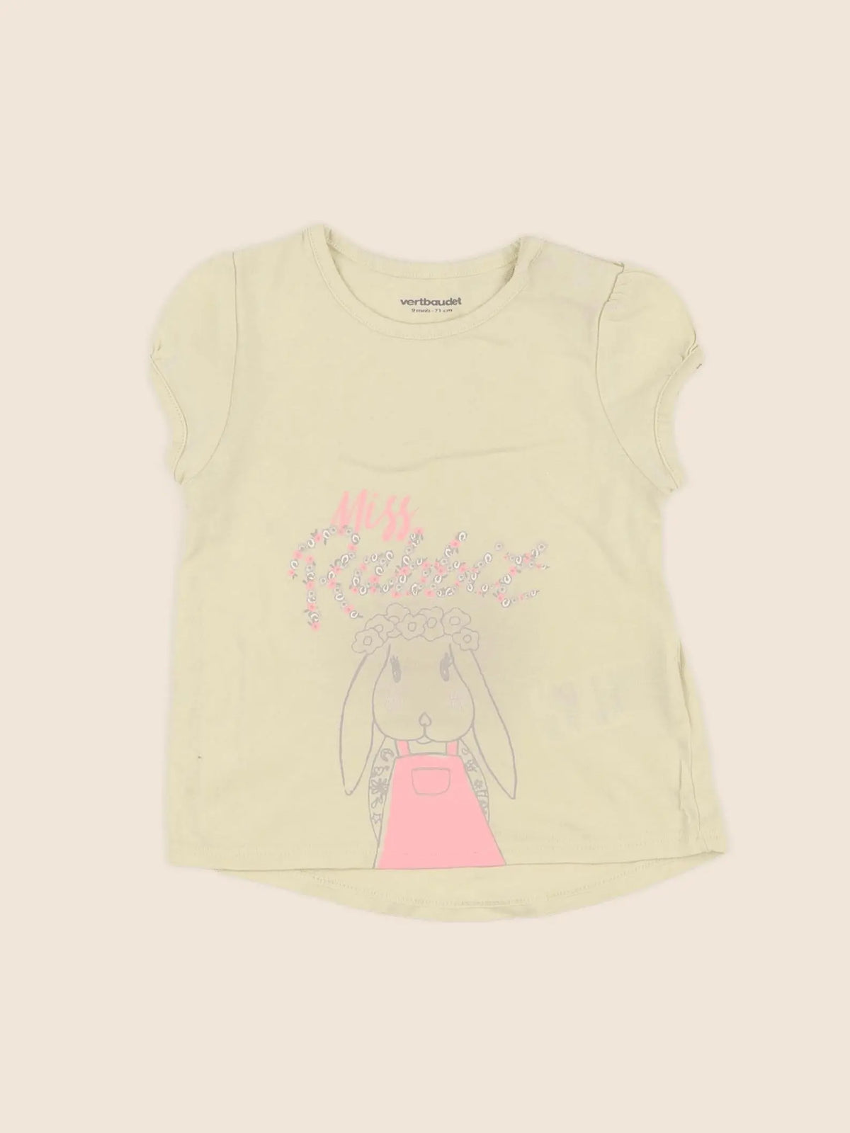 Vertbaudet - tee-shirt jaune - 9 mois