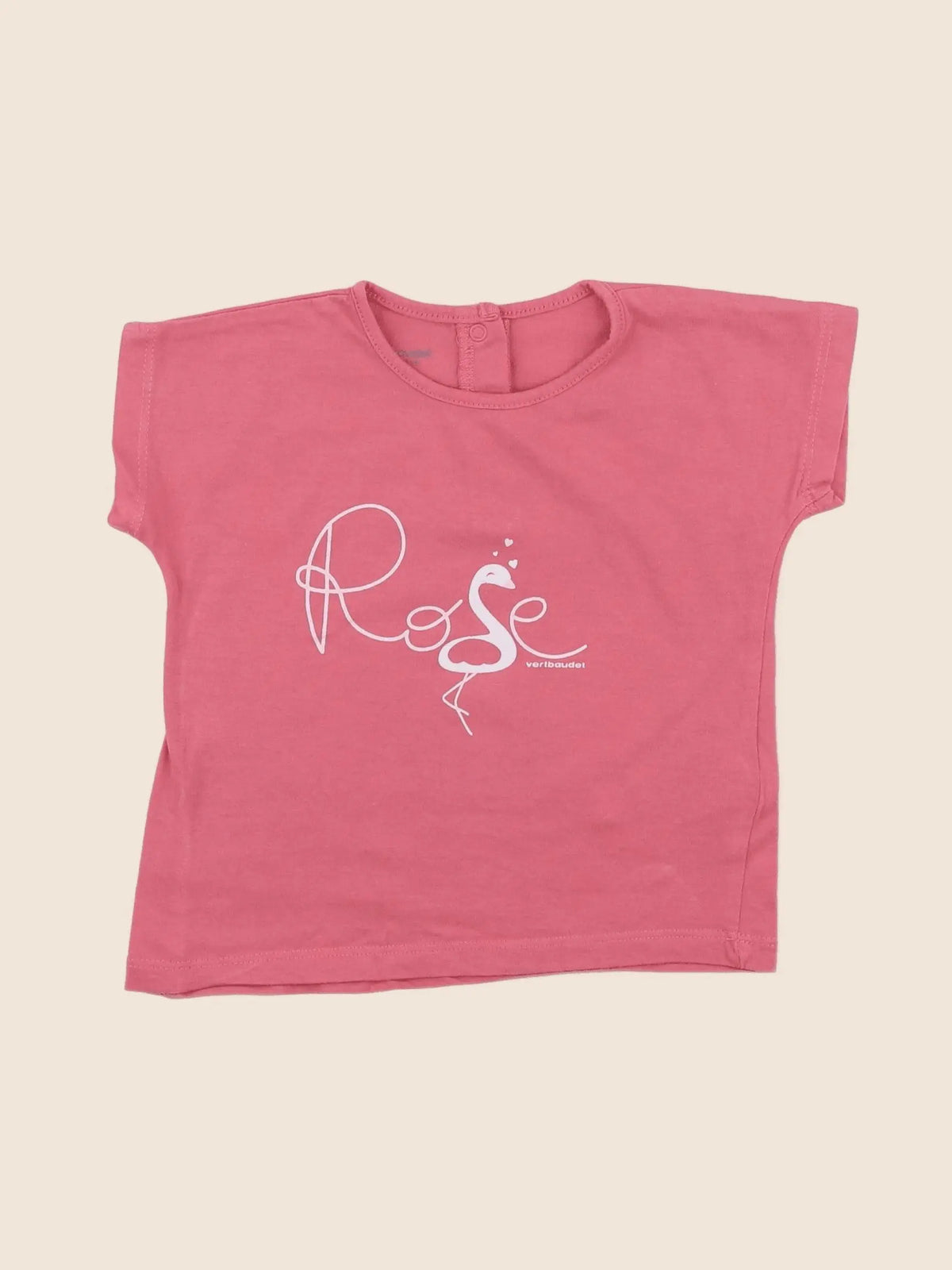Vertbaudet - tee-shirt rose - 12 mois