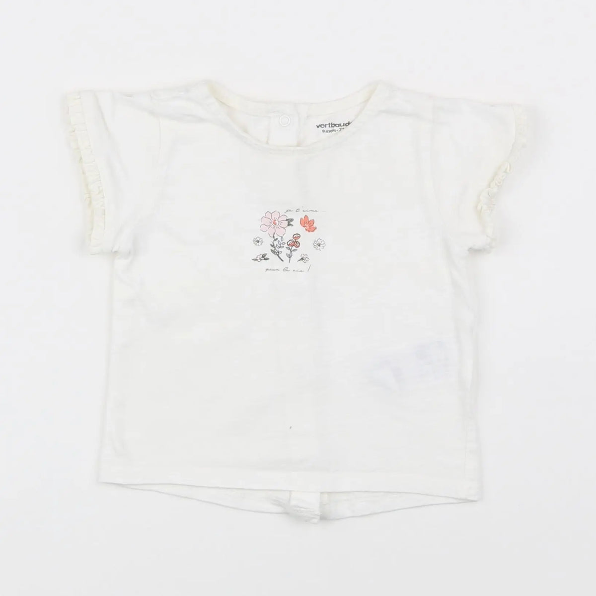 Vertbaudet - tee-shirt blanc - 9 mois