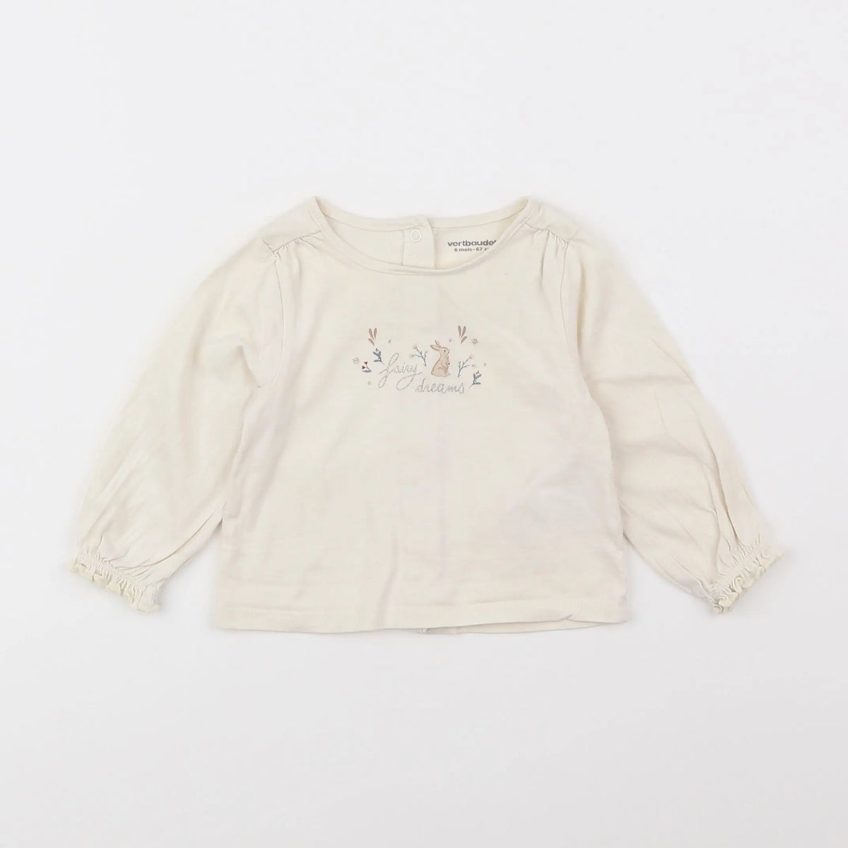 Vertbaudet - tee-shirt blanc - 6 mois