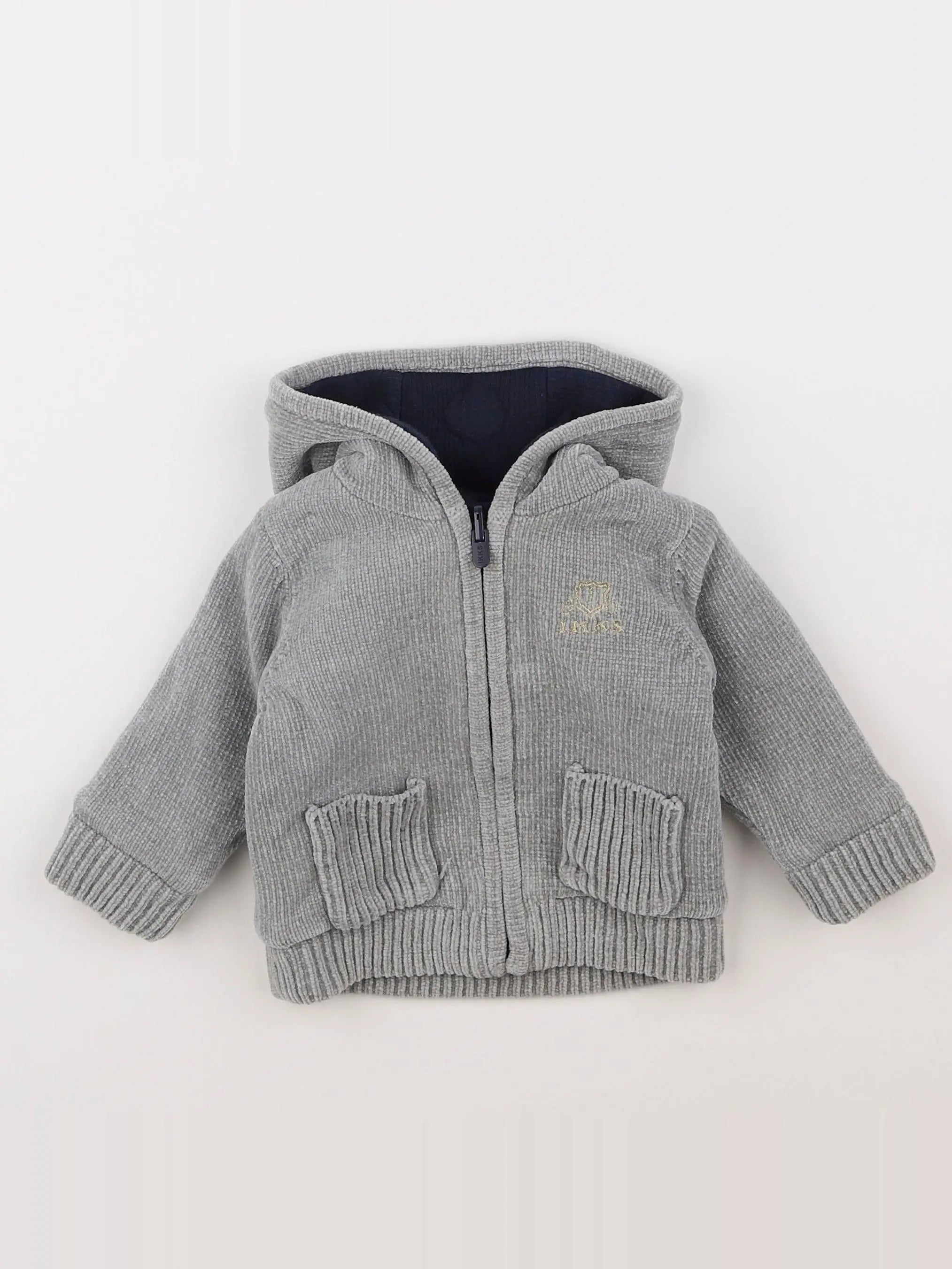 IKKS - veste doublé gris - 6/12 mois