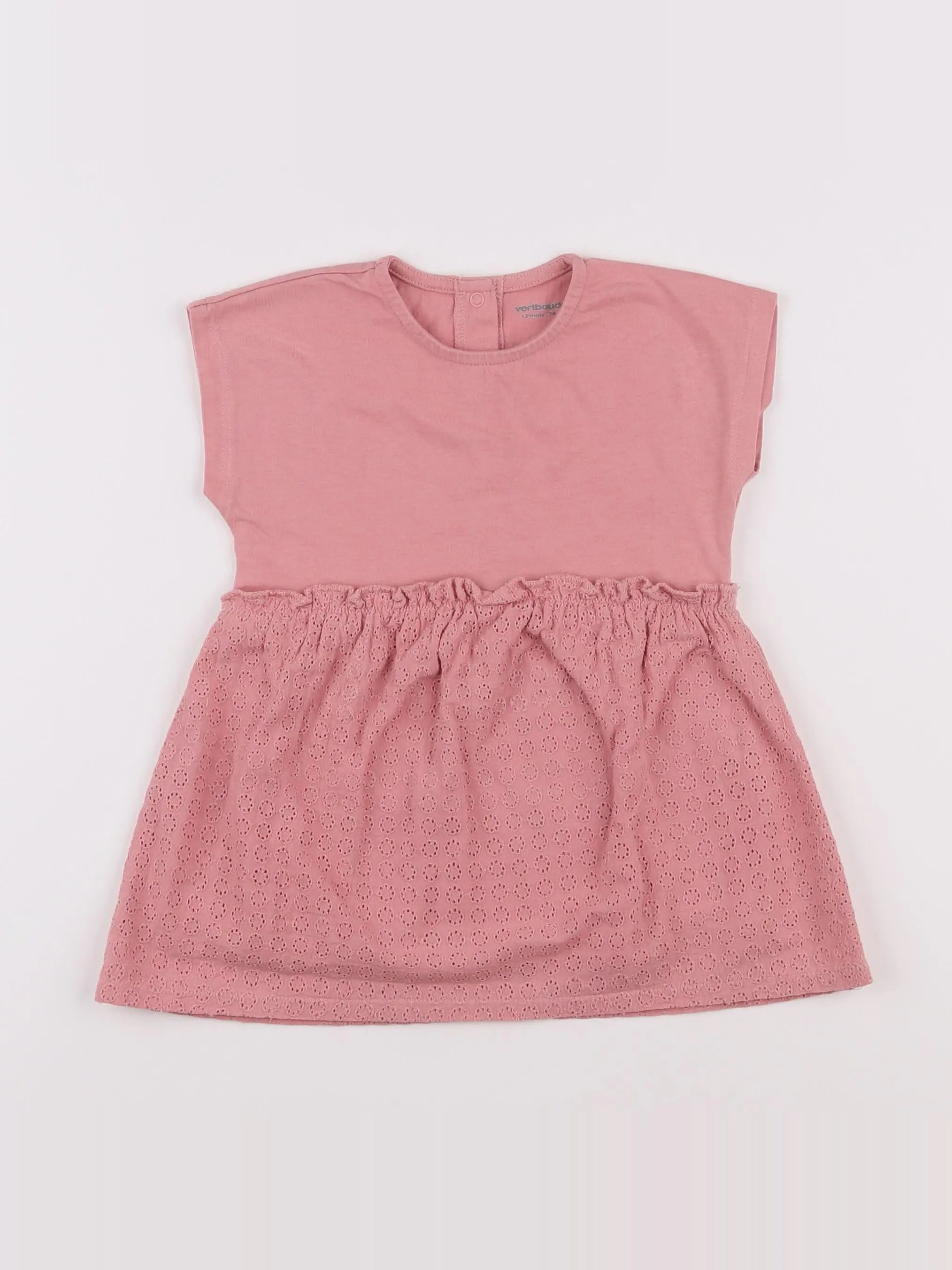 Vertbaudet - robe rose - 12 mois