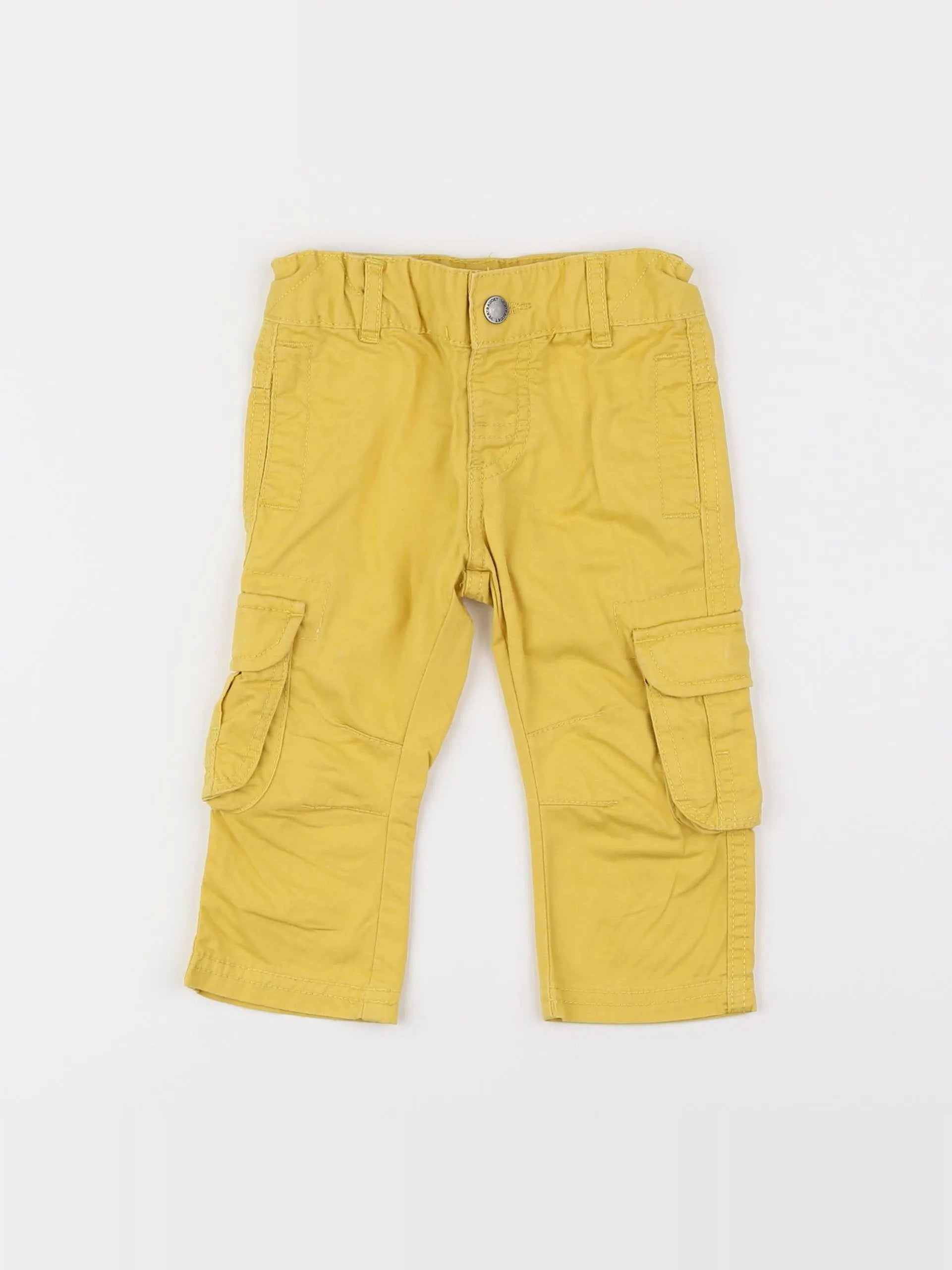 Vertbaudet - pantalon jaune - 12 mois