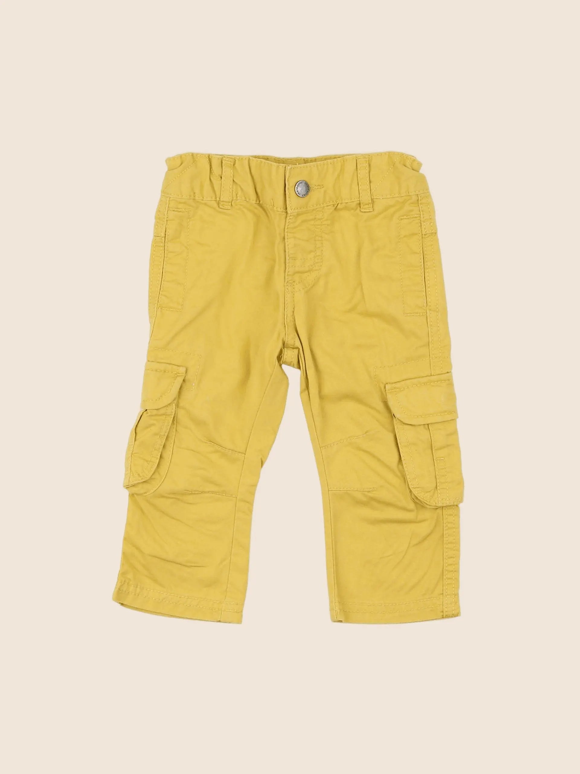 Vertbaudet - pantalon jaune - 12 mois