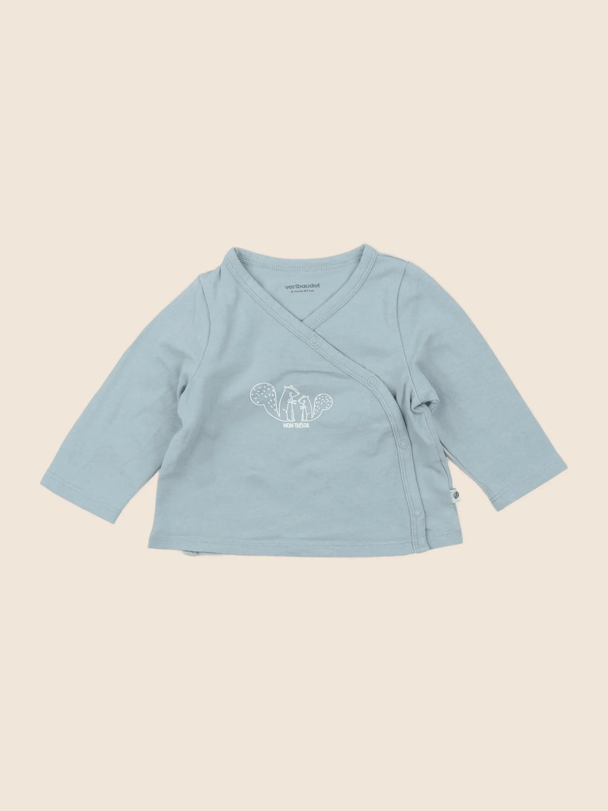 Vertbaudet - tee-shirt bleu - 6 mois