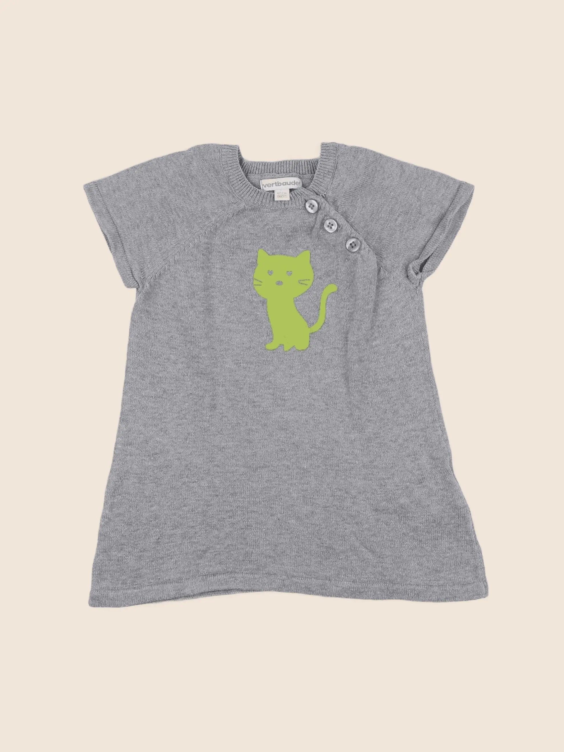Vertbaudet - robe gris - 6 mois