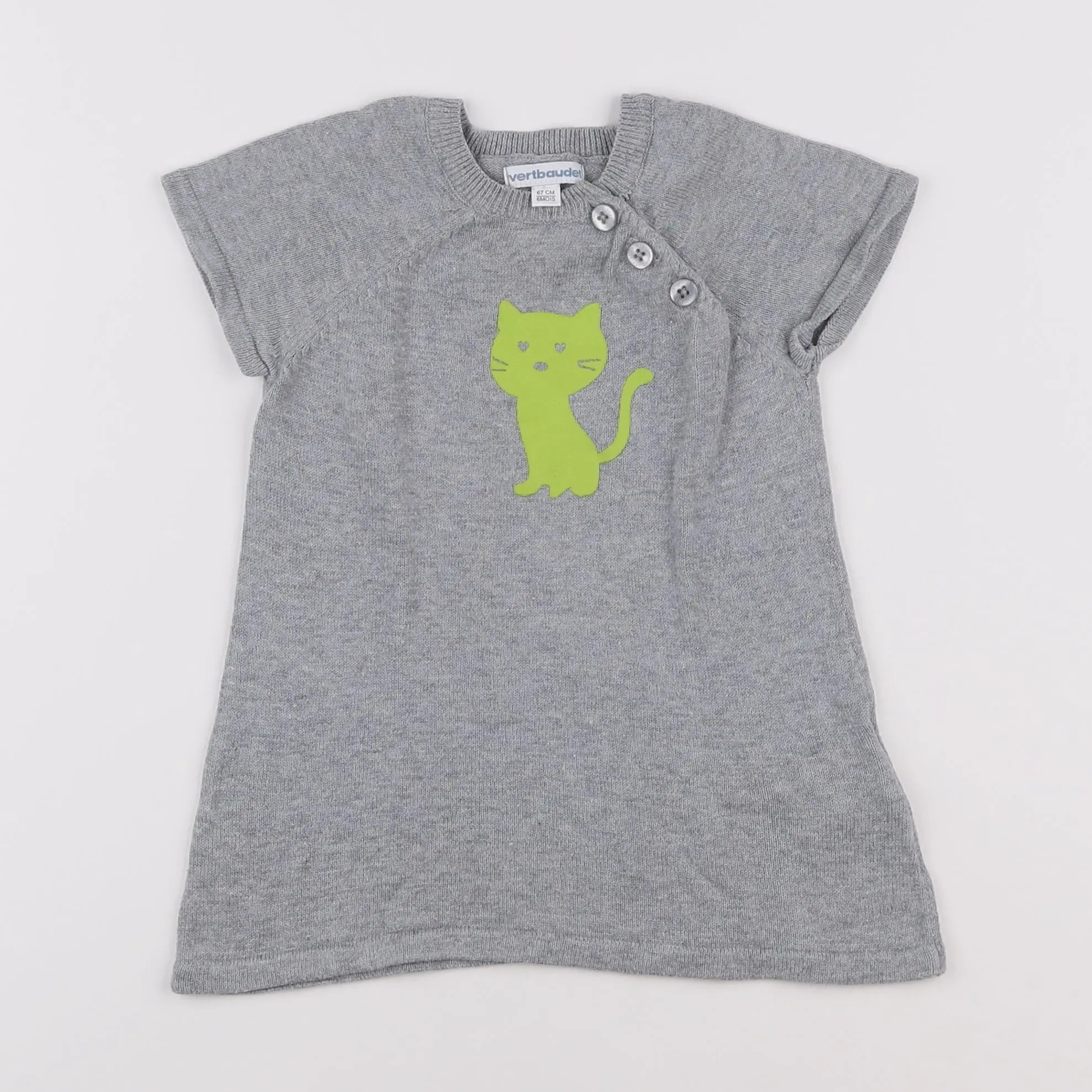 Vertbaudet - robe gris - 6 mois