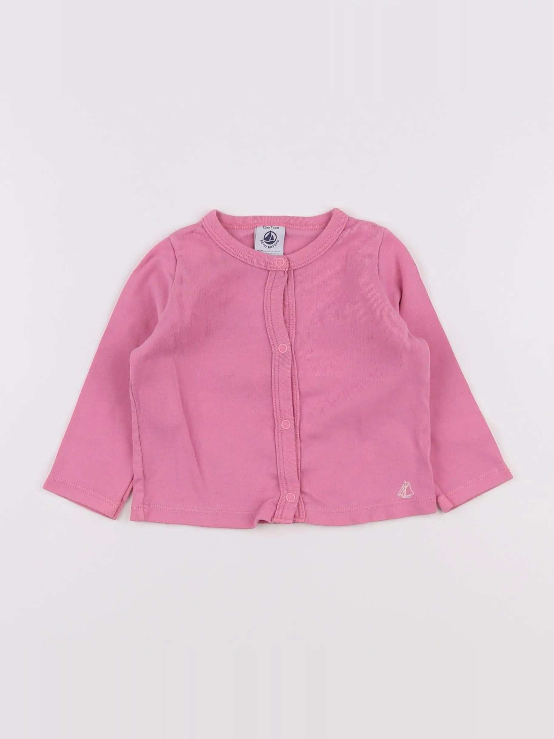 Petit Bateau - tee-shirt rose - 12 mois