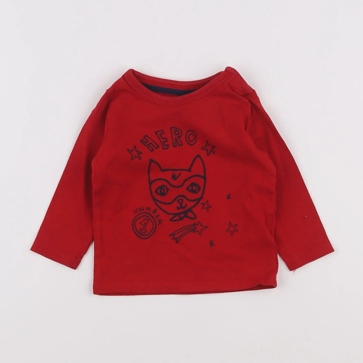 Vertbaudet - tee-shirt rouge - 6 mois