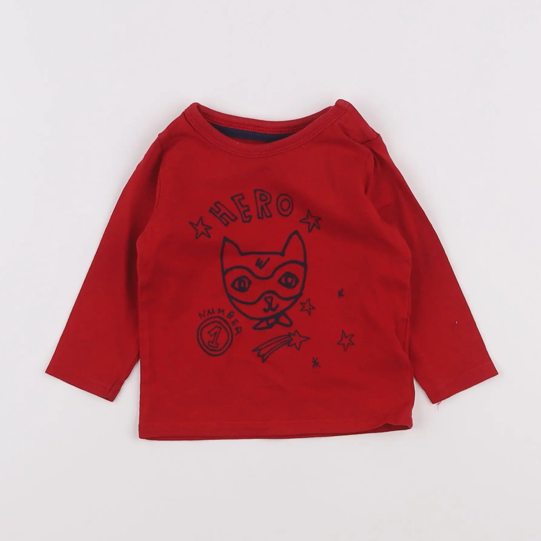 Vertbaudet - tee-shirt rouge - 6 mois