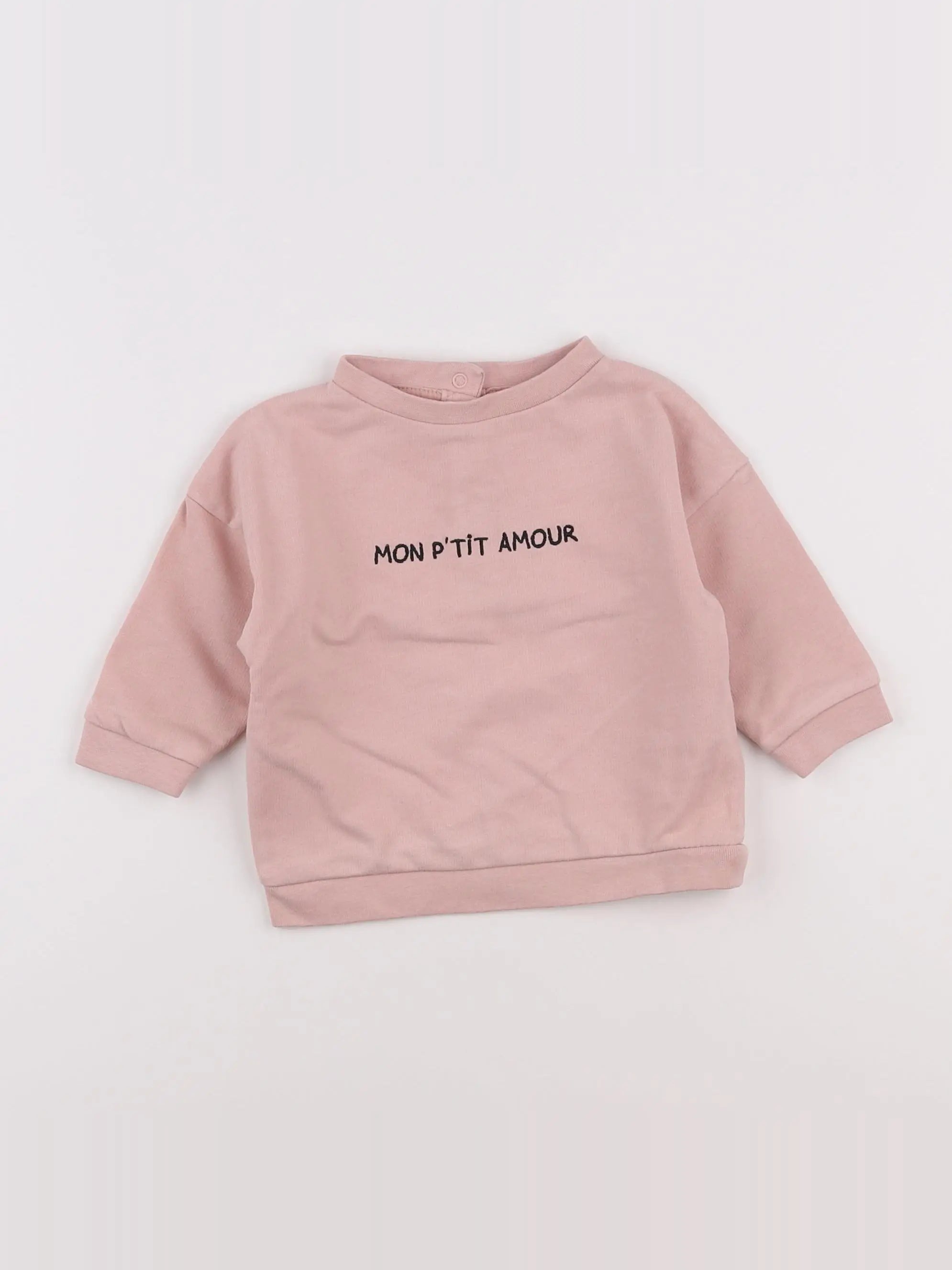 Vertbaudet - sweat rose - 6 mois