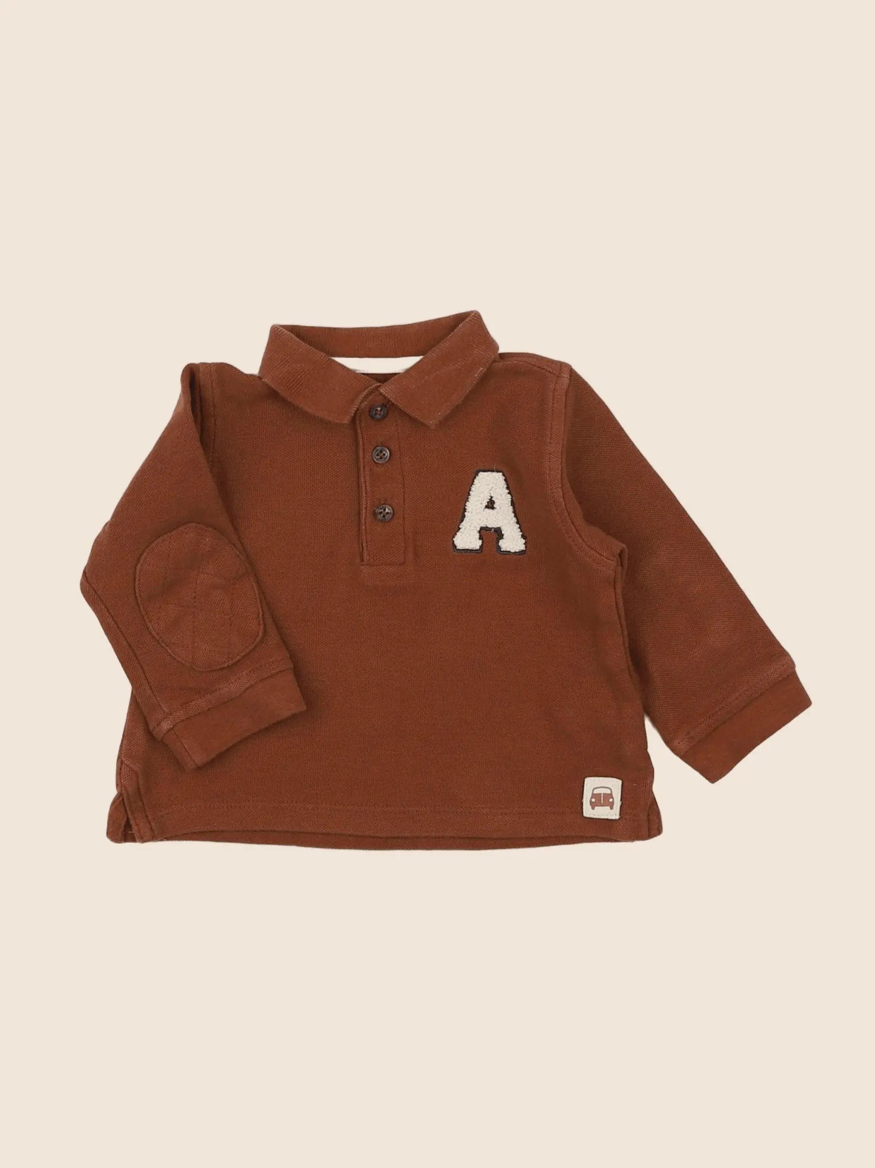 Vertbaudet - polo marron - 6 mois
