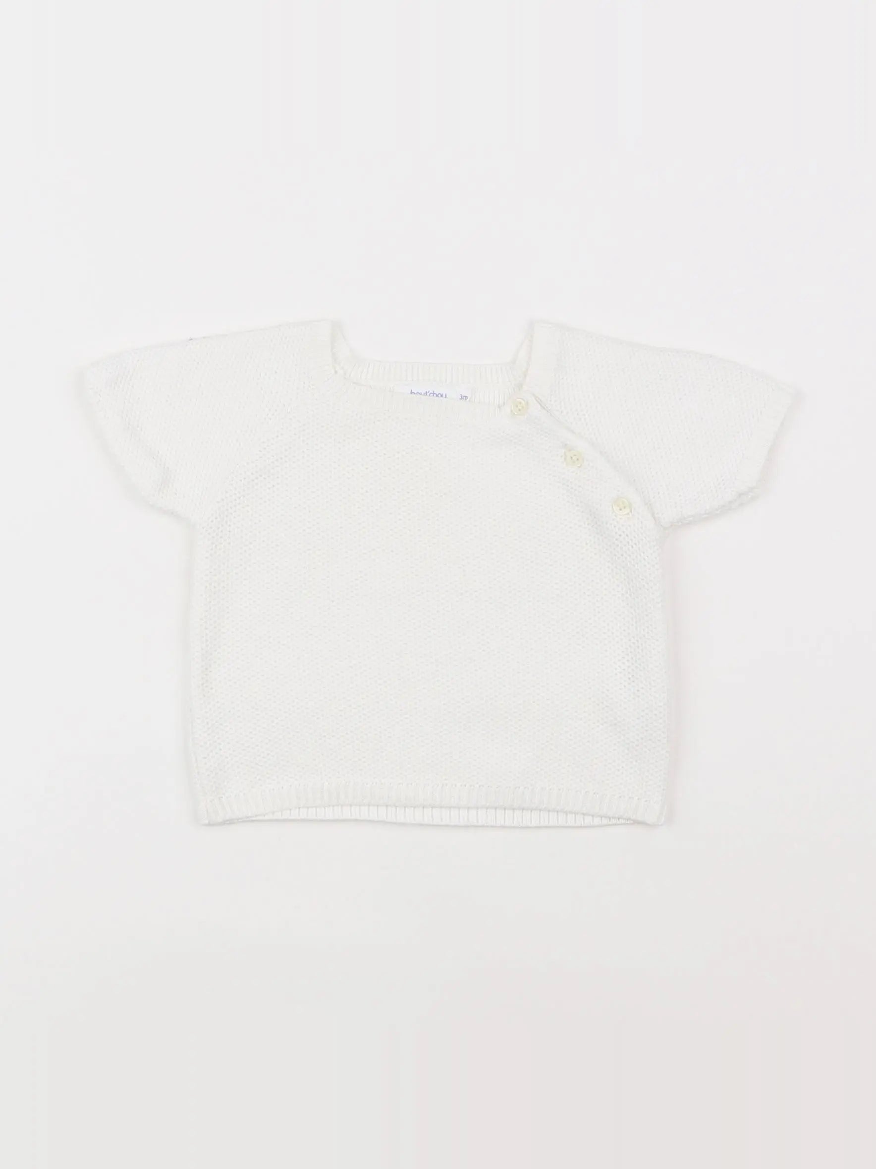 Boutchou - pull blanc - 3 mois