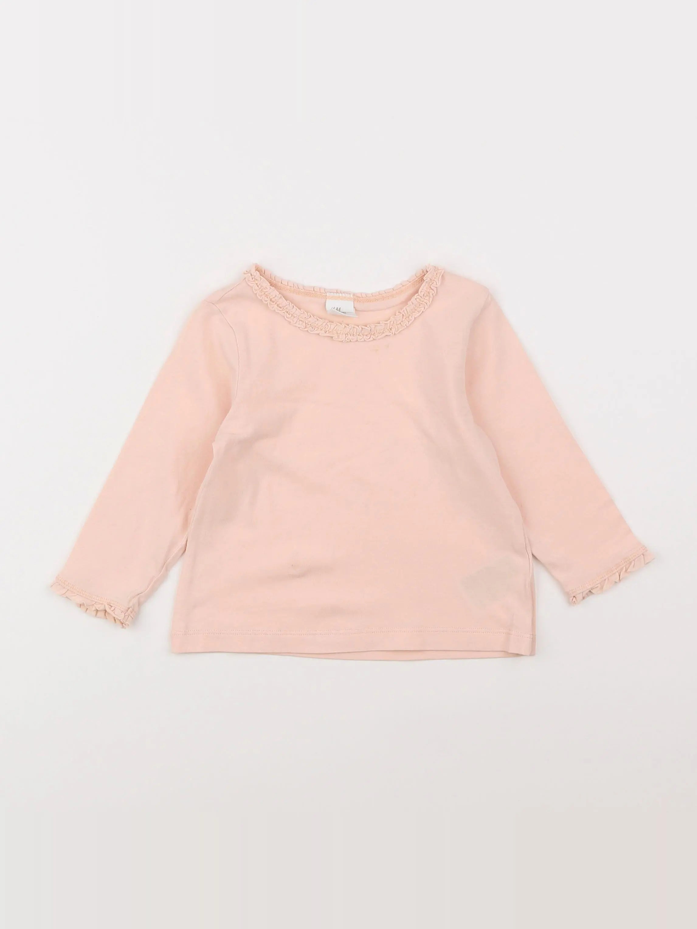 H&M - tee-shirt rose - 9/12 mois