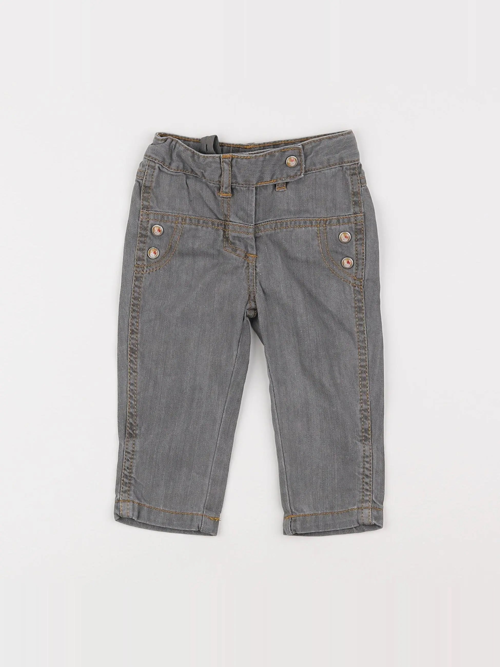 Vertbaudet - jean gris - 6 mois