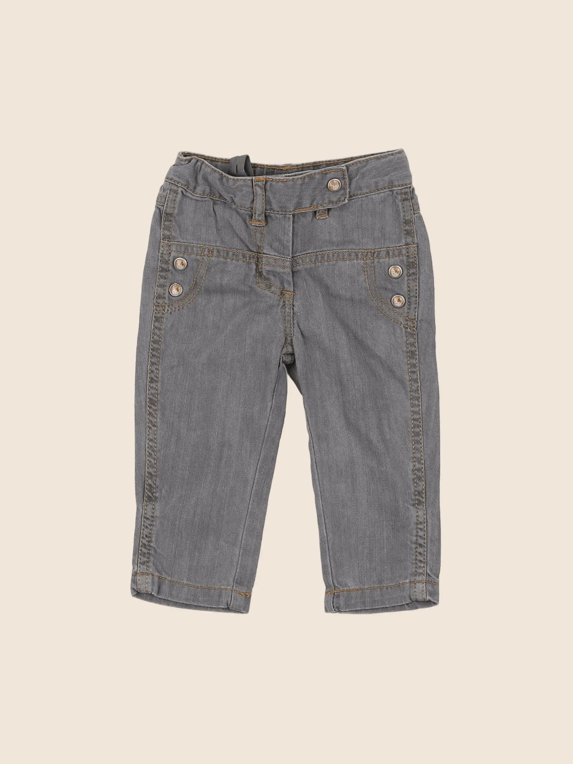 Vertbaudet - jean gris - 6 mois