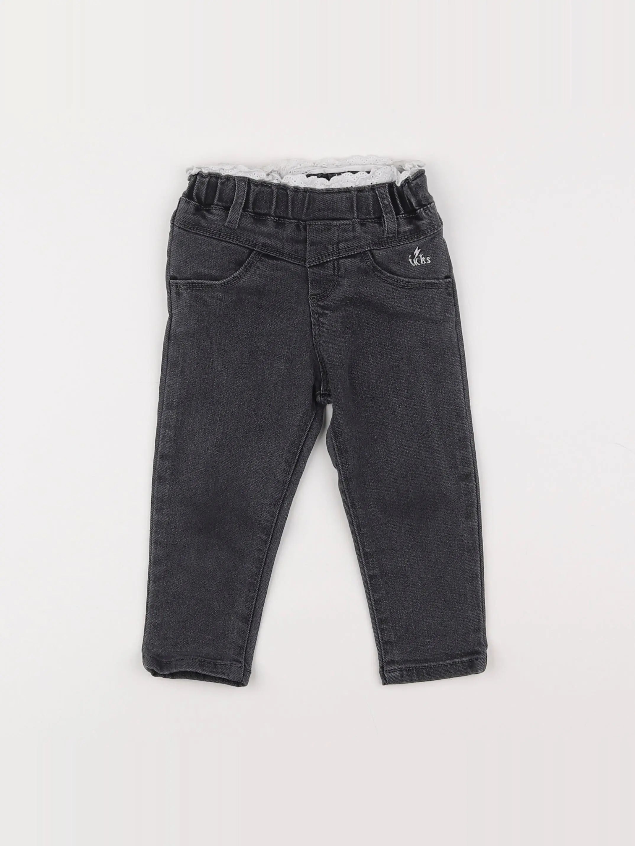 IKKS - jean gris - 12/18 mois
