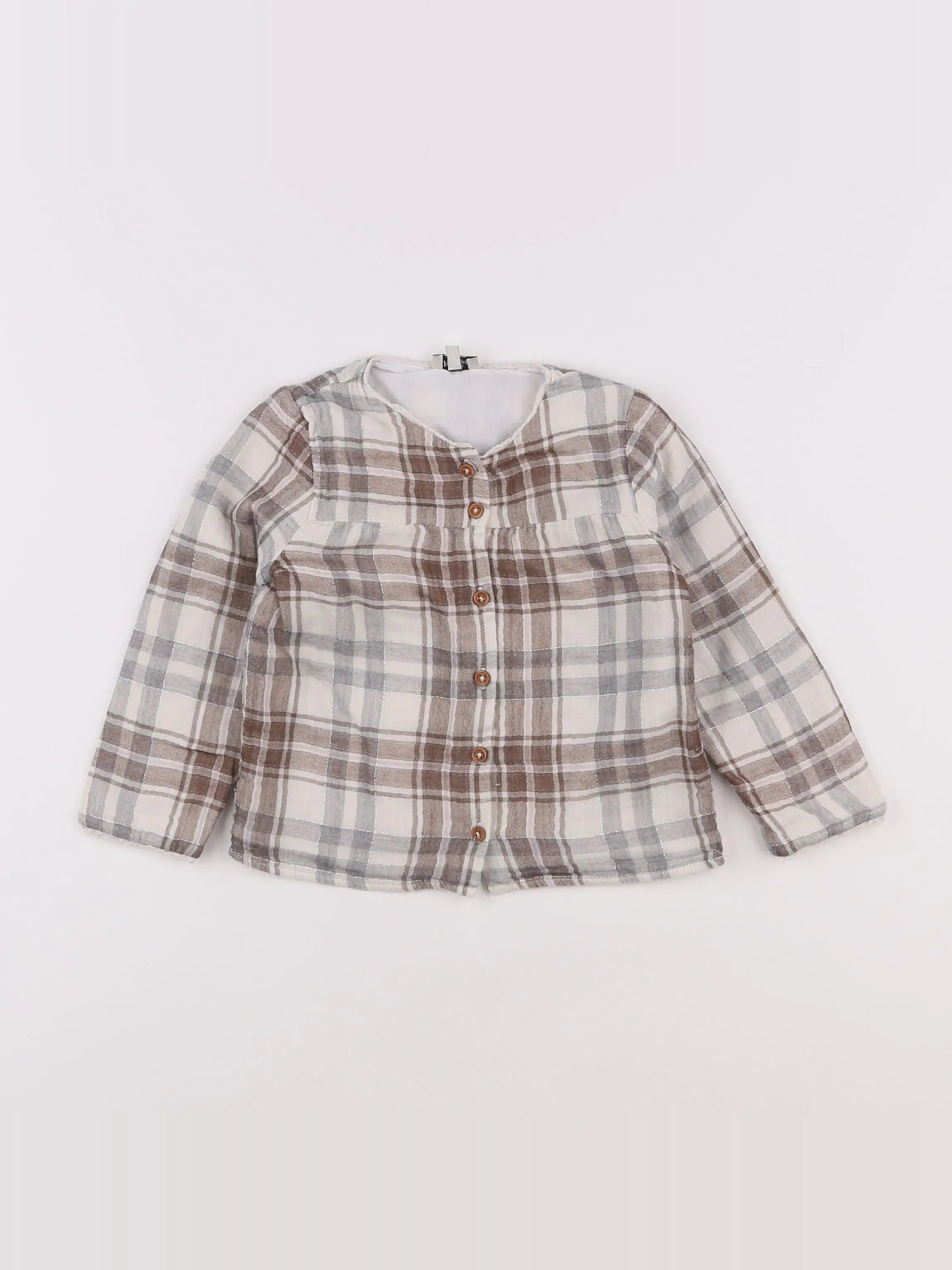 Natalys - blouse marron, argent - 2 ans