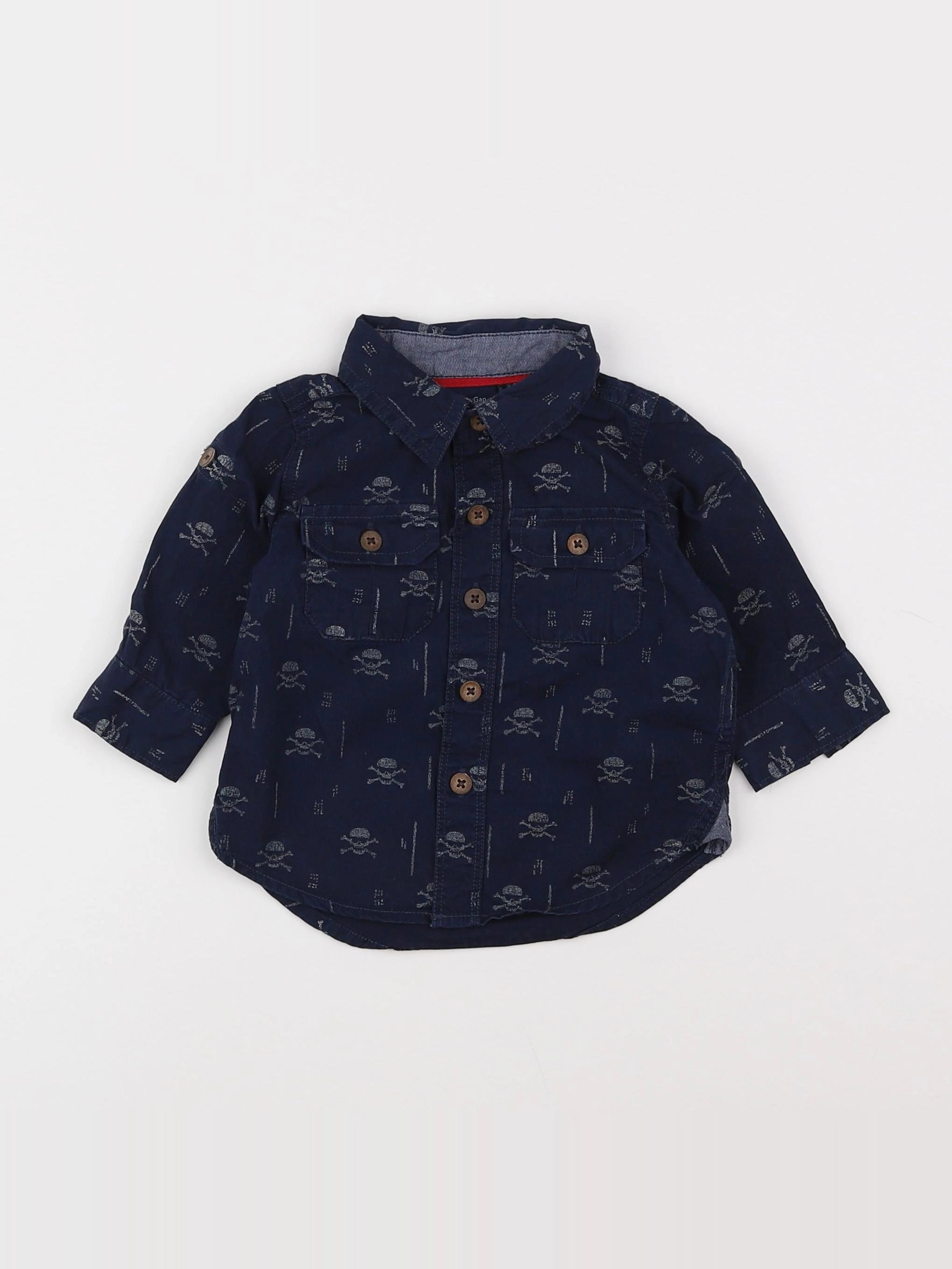 GAP - chemise bleu - 3/6 mois