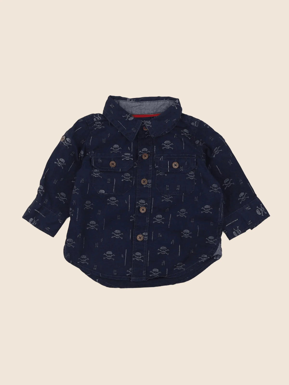 GAP - chemise bleu - 3/6 mois