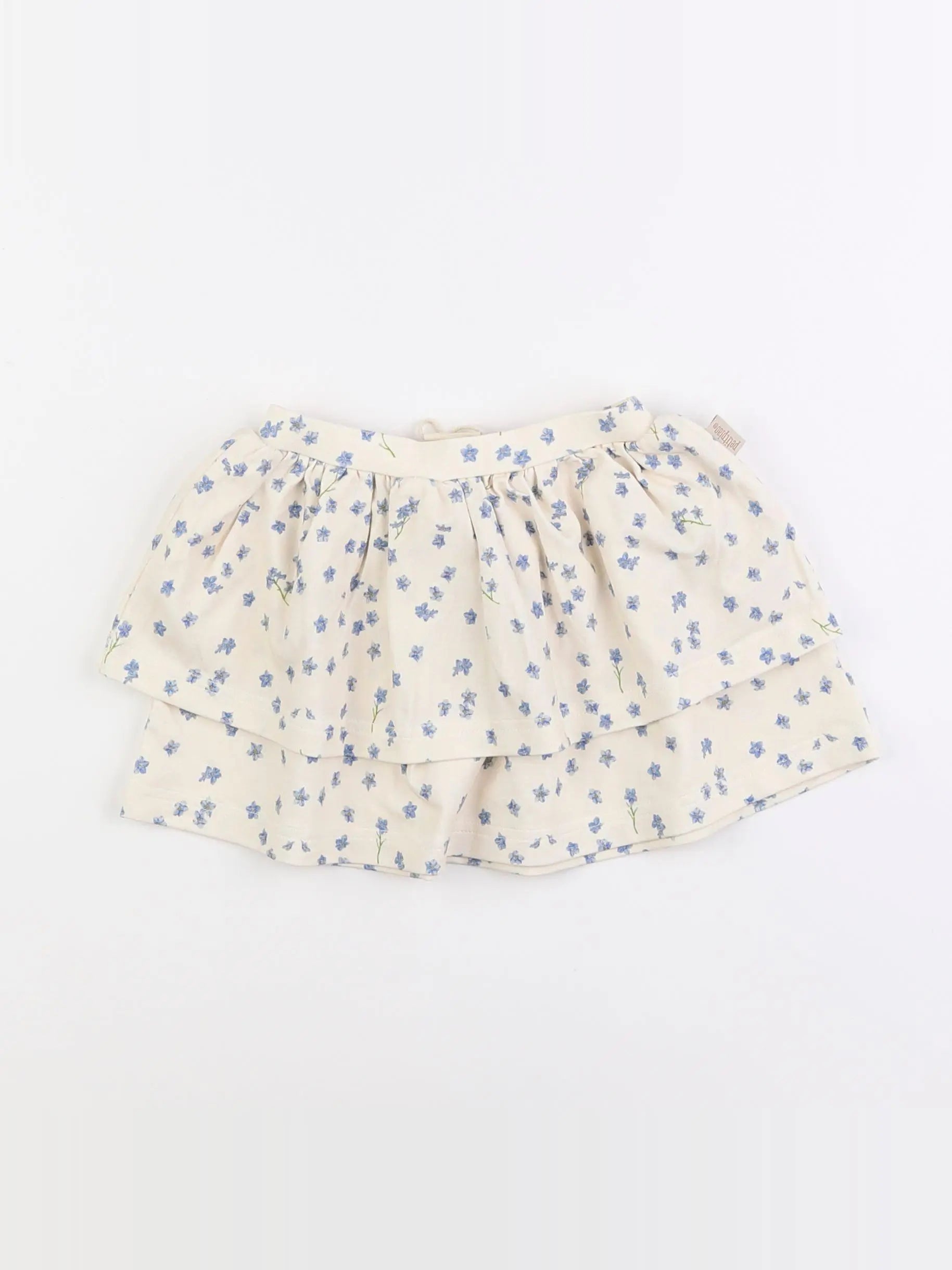 Petit Piao - jupe beige, bleu - 12 mois