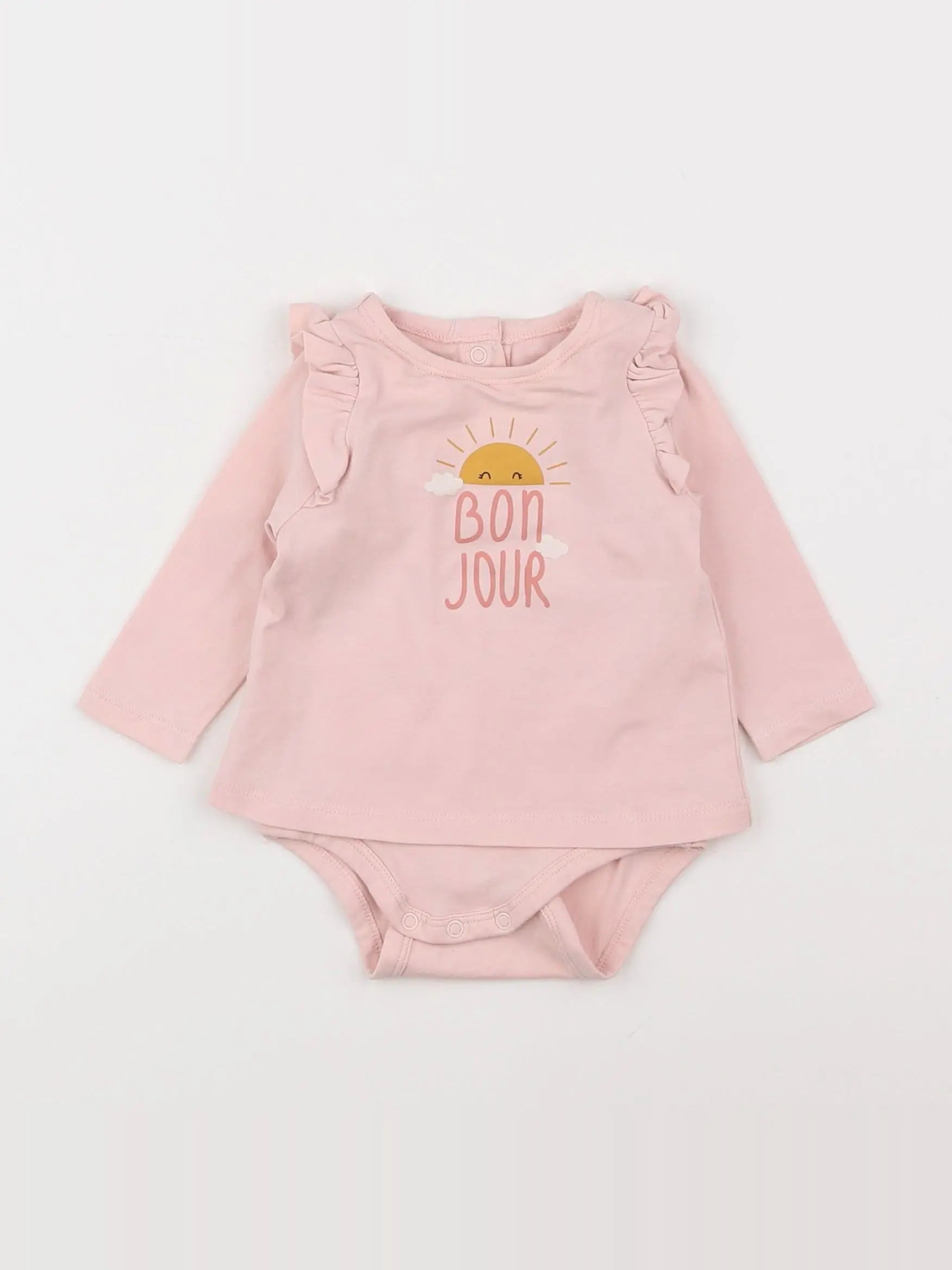 Vertbaudet - body tee-shirt rose - 3 mois