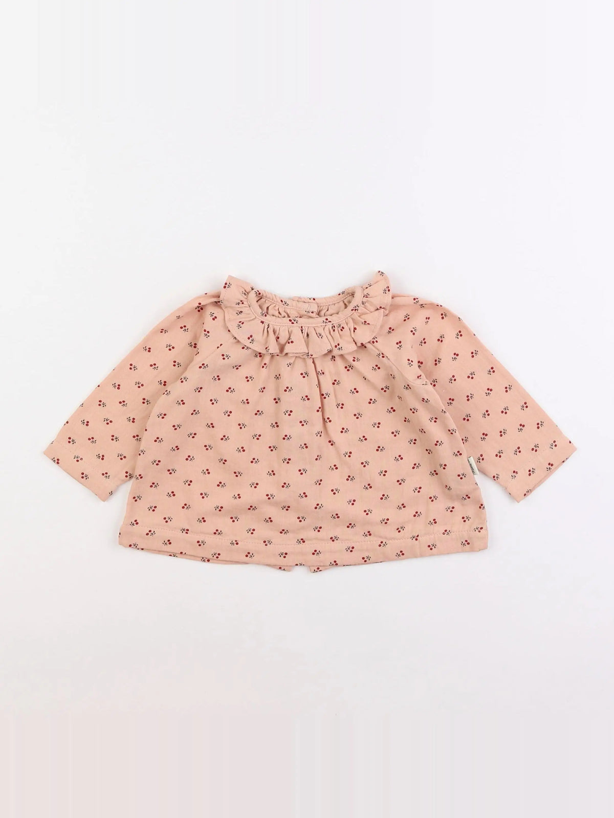 Blouse rose fleurs rouge