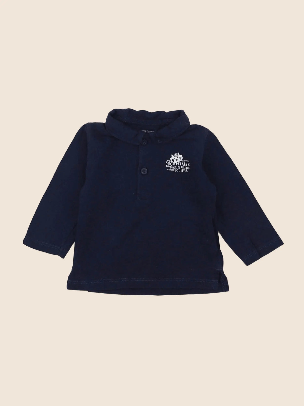 Vertbaudet - polo bleu - 3 mois