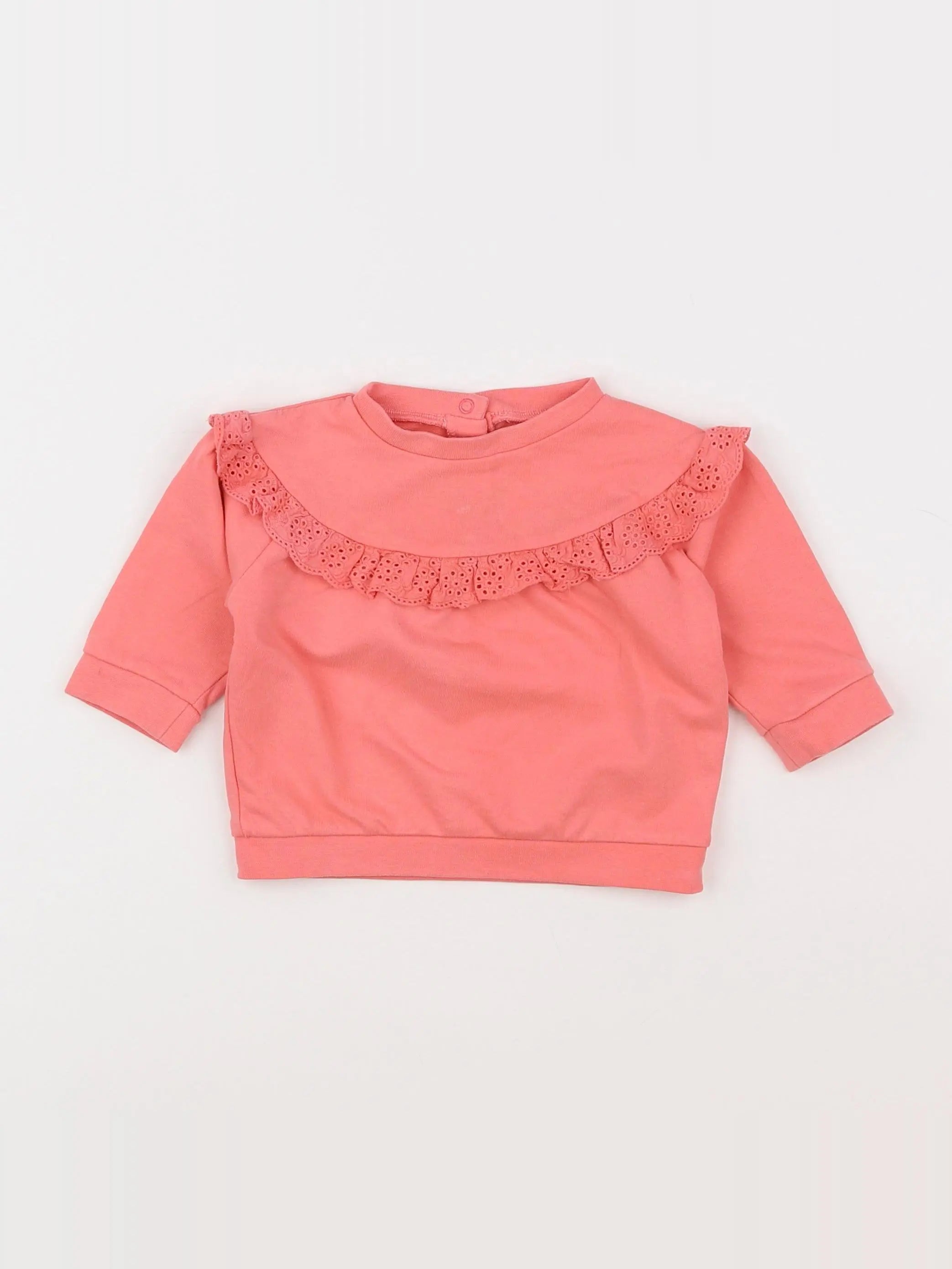 Vertbaudet - sweat rose - 6 mois