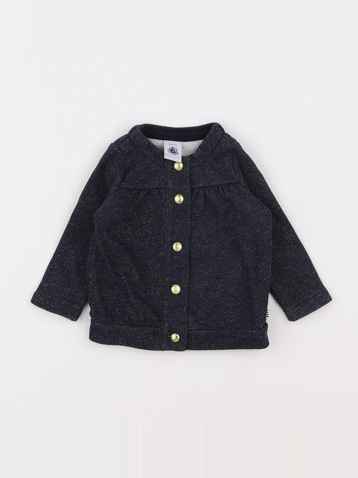 Petit Bateau - sweat bleu, or - 6 mois