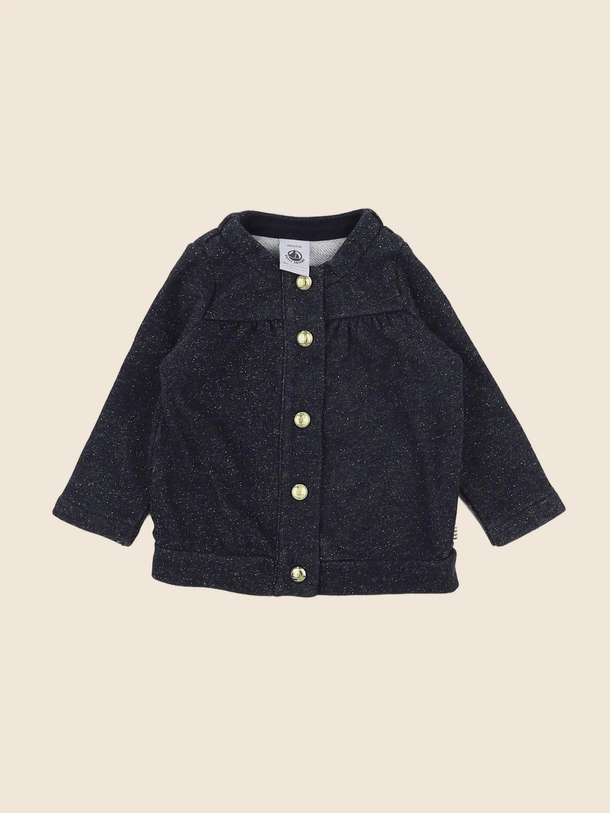 Petit Bateau - sweat bleu, or - 6 mois