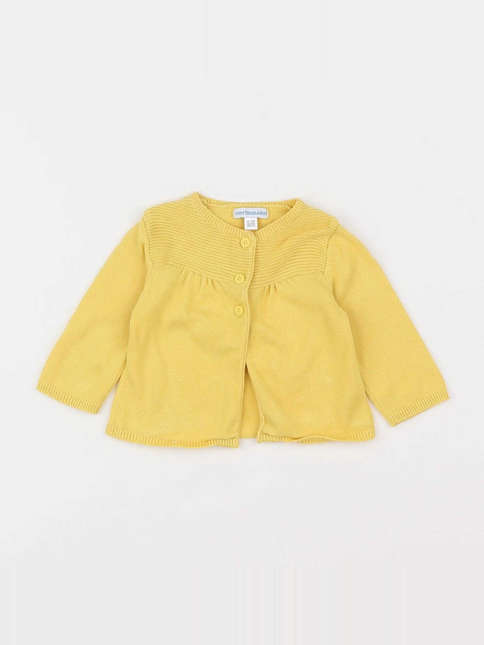 Vertbaudet - gilet jaune - 3 mois