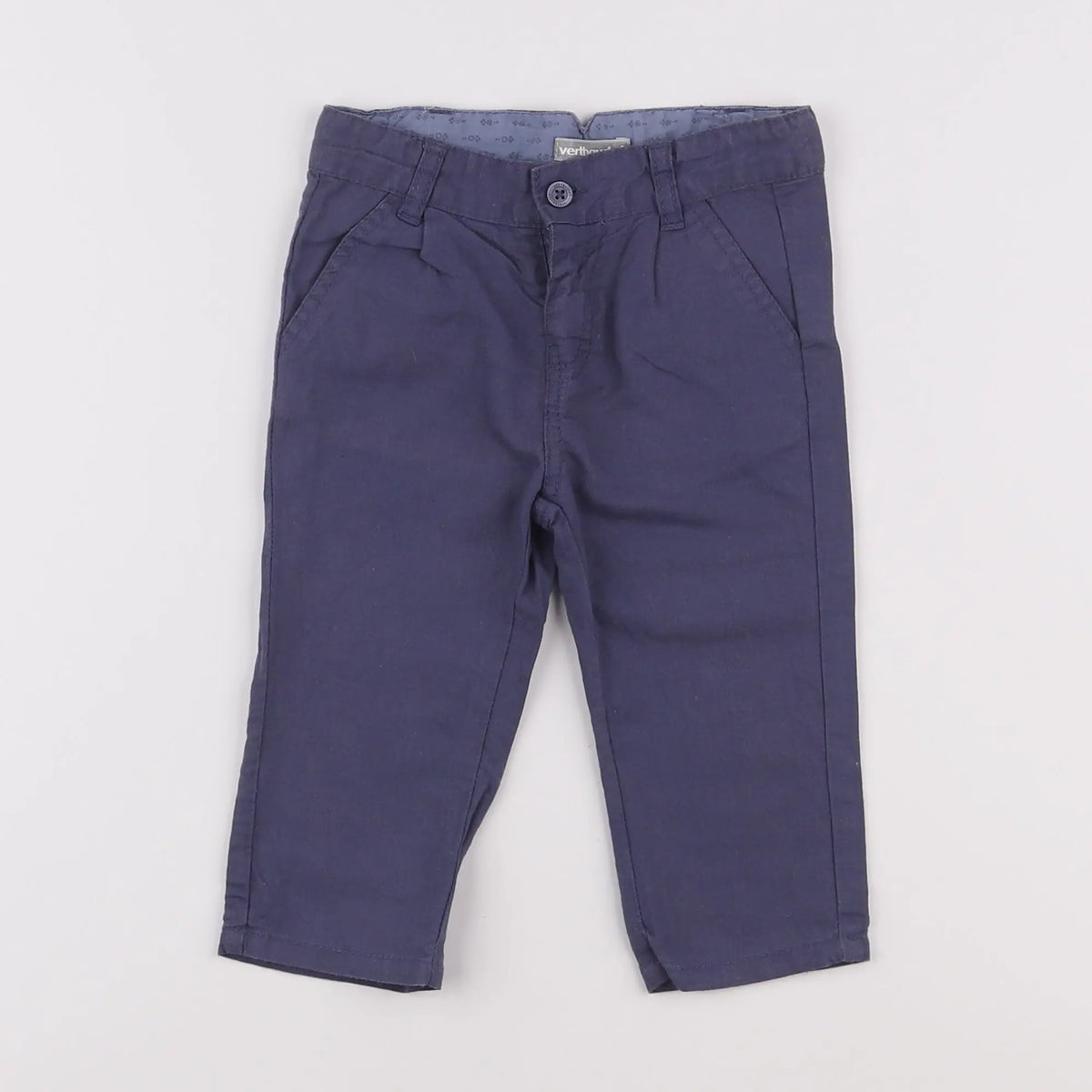 Vertbaudet - pantalon bleu - 12 mois