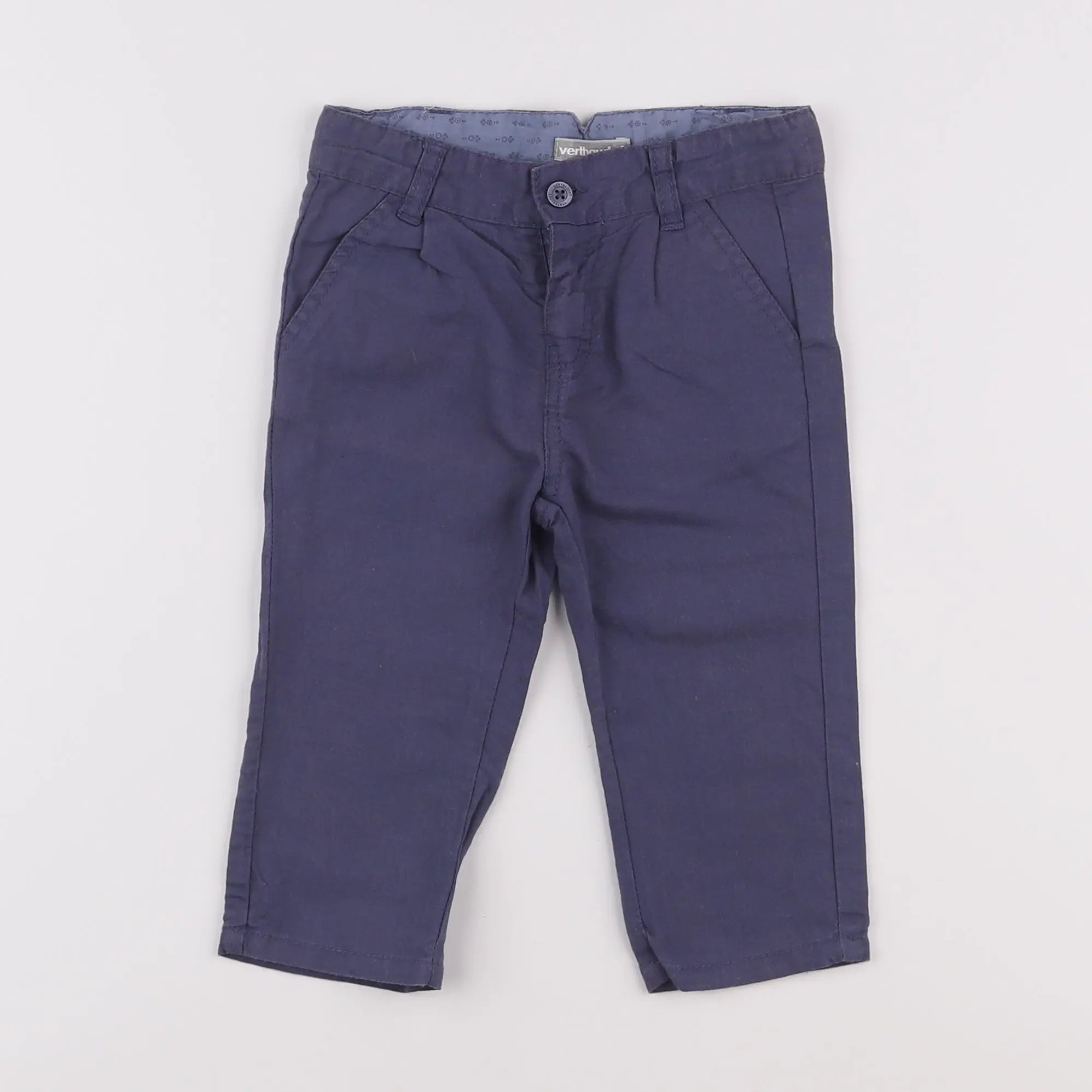 Vertbaudet - pantalon bleu - 12 mois