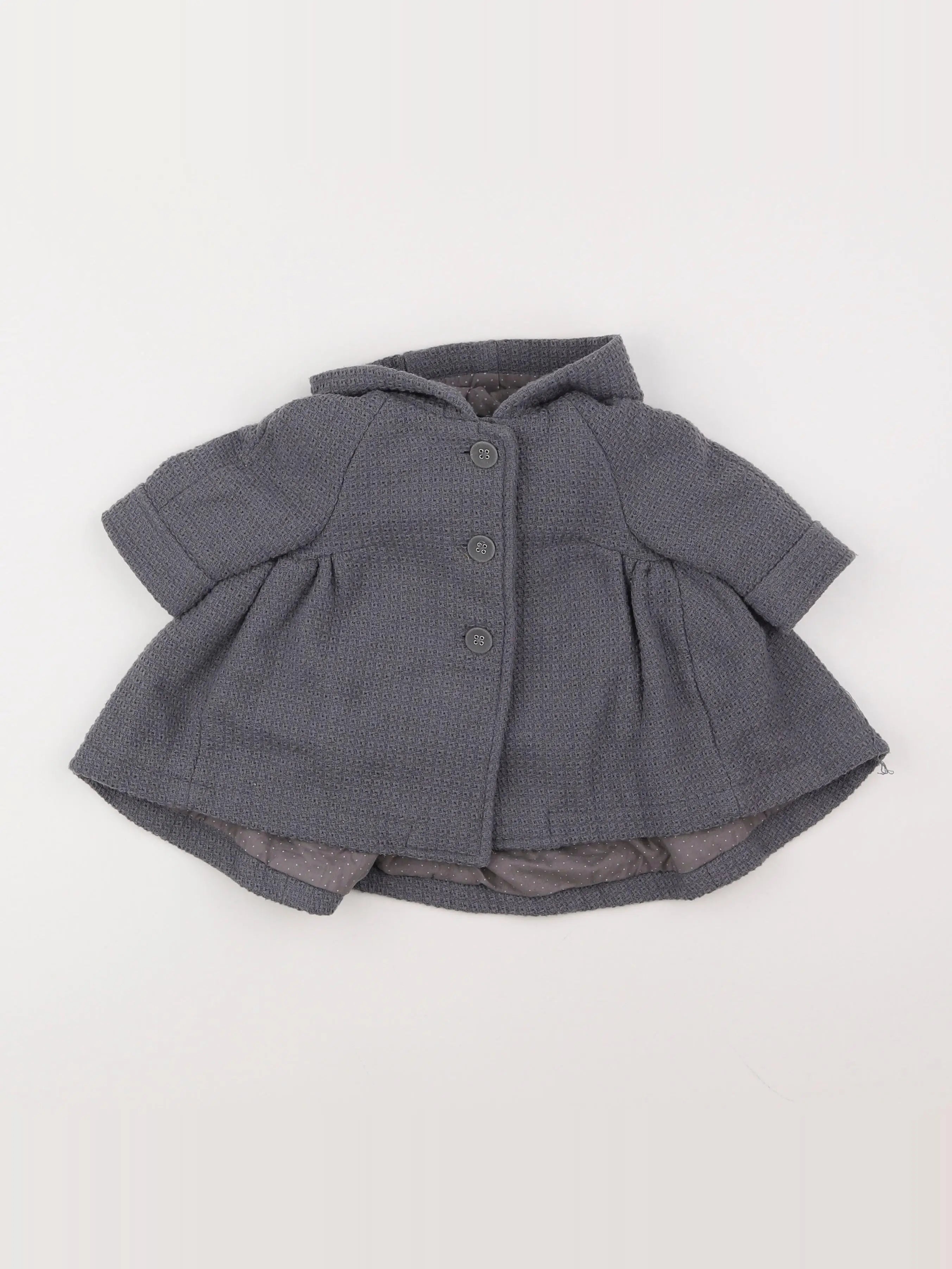 Vertbaudet - manteau gris - 6 mois