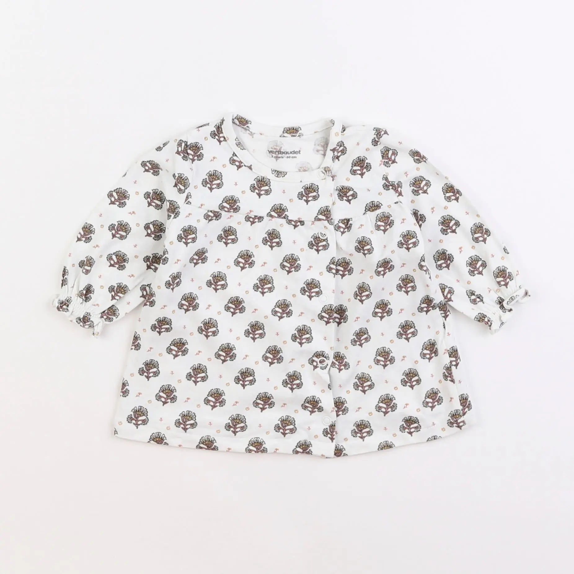 Vertbaudet - tee-shirt blanc - 3 mois